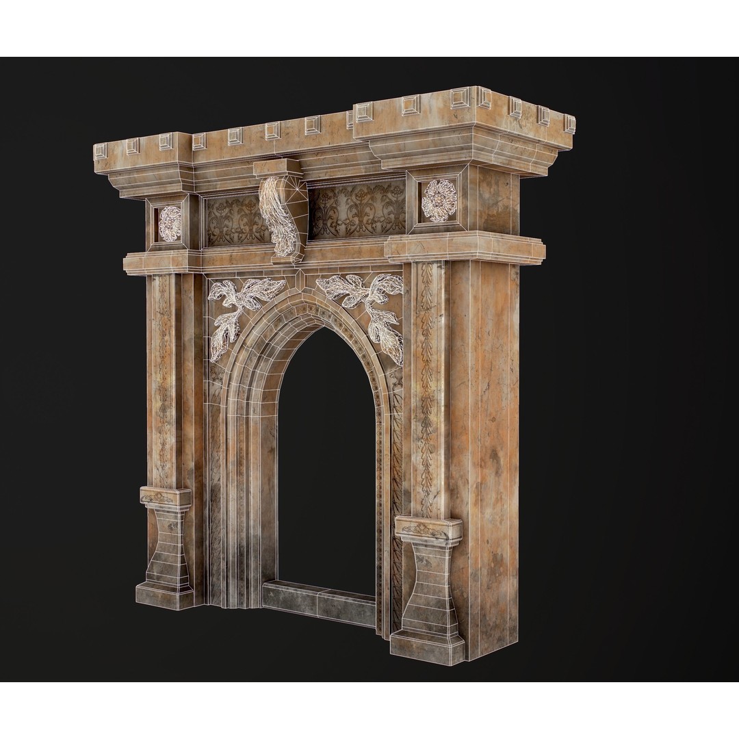 Antique Stone Arch 3D Model – Low Poly Game Asset, FBX, PBR Textures - View 30