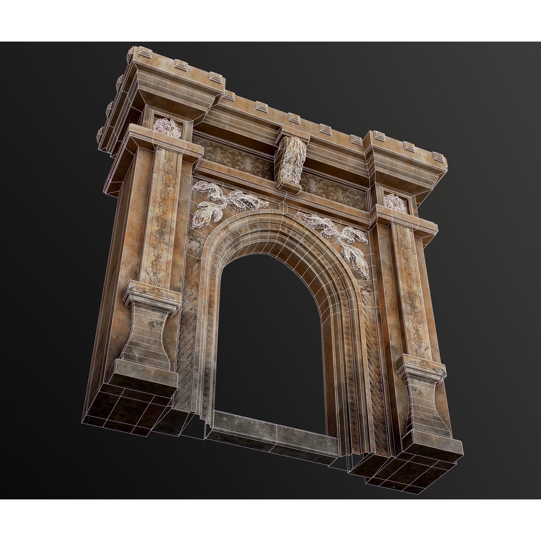 Antique Stone Arch 3D Model – Low Poly Game Asset, FBX, PBR Textures - View 33