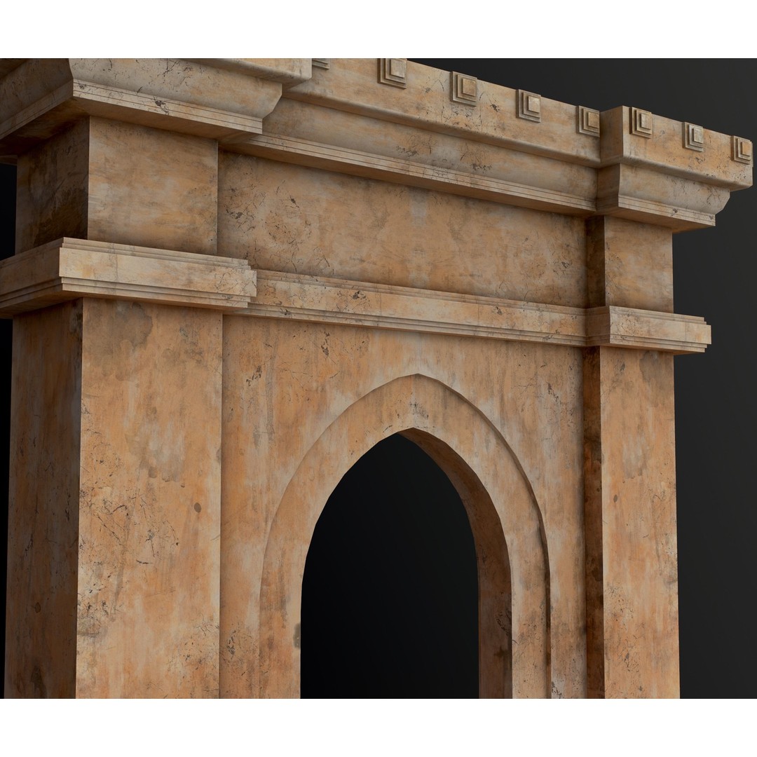 Antique Stone Arch 3D Model – Low Poly Game Asset, FBX, PBR Textures - View 34