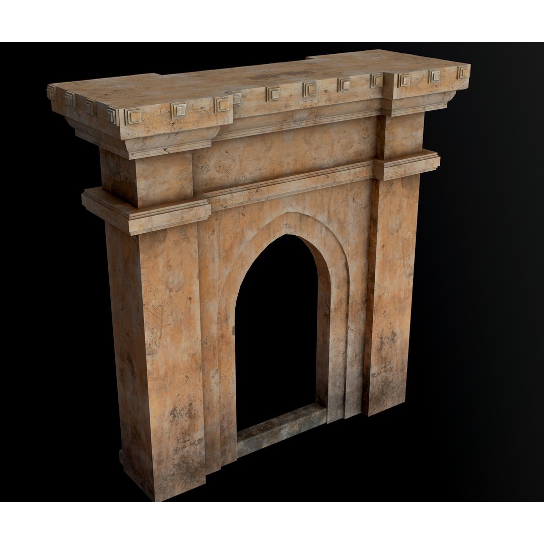 Antique Stone Arch 3D Model – Low Poly Game Asset, FBX, PBR Textures - View 35