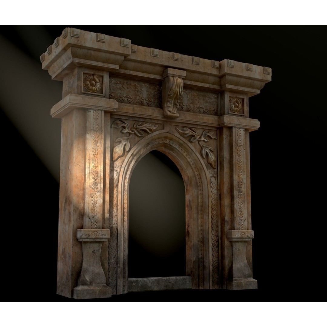 Antique Stone Arch 3D Model – Low Poly Game Asset, FBX, PBR Textures - View 36