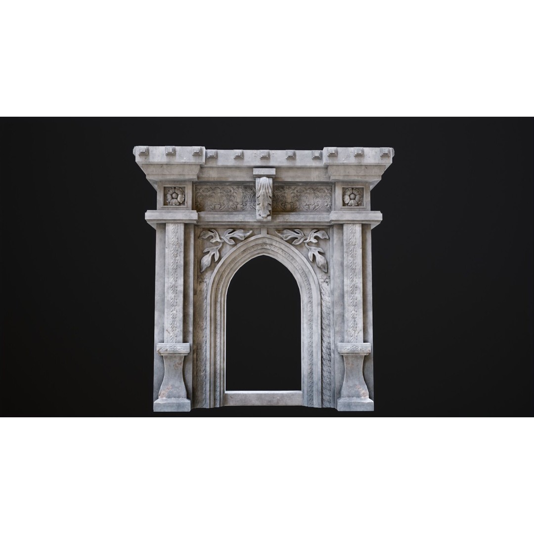 Antique Stone Arch 3D Model – Low Poly Game Asset, FBX, PBR Textures - View 4