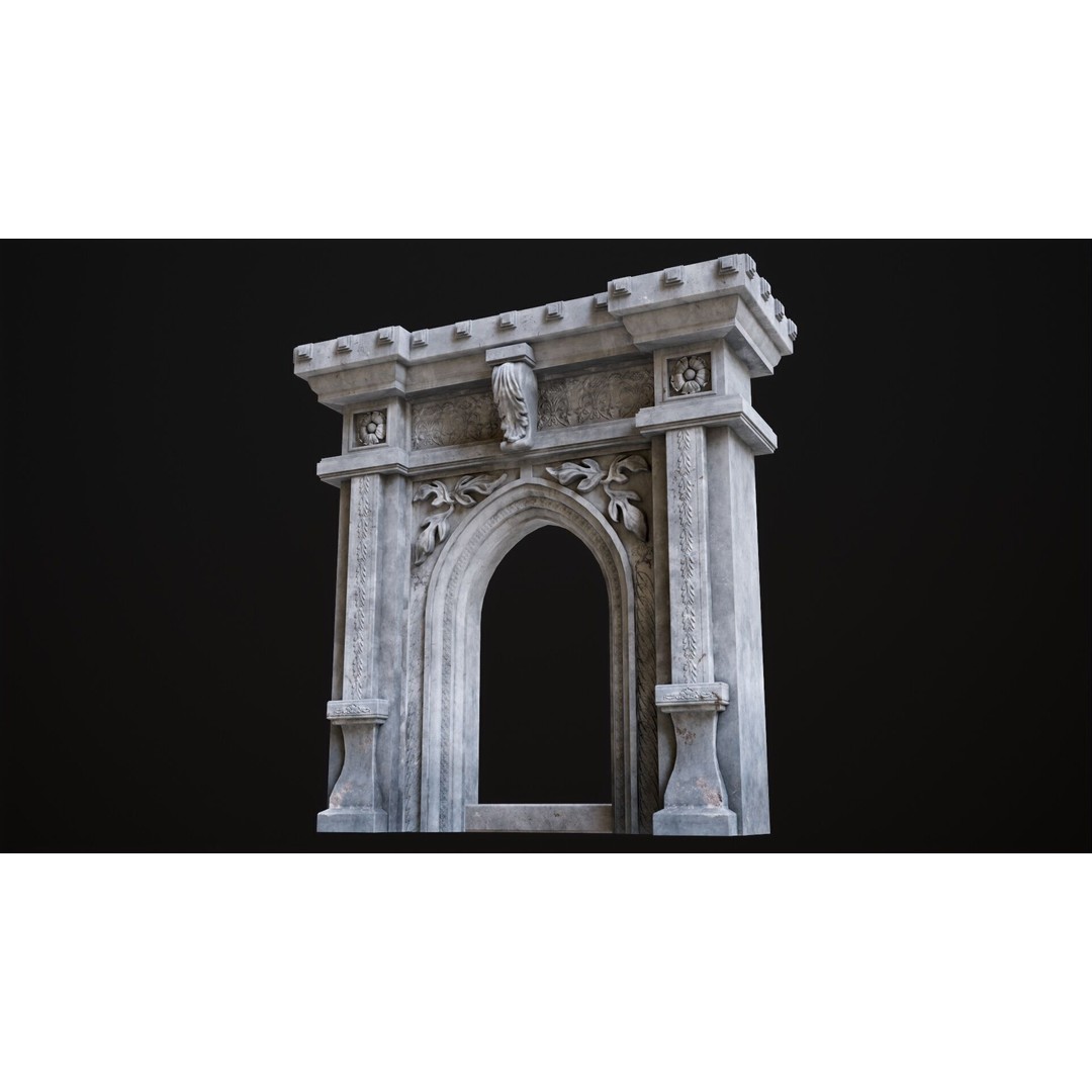 Antique Stone Arch 3D Model – Low Poly Game Asset, FBX, PBR Textures - View 5