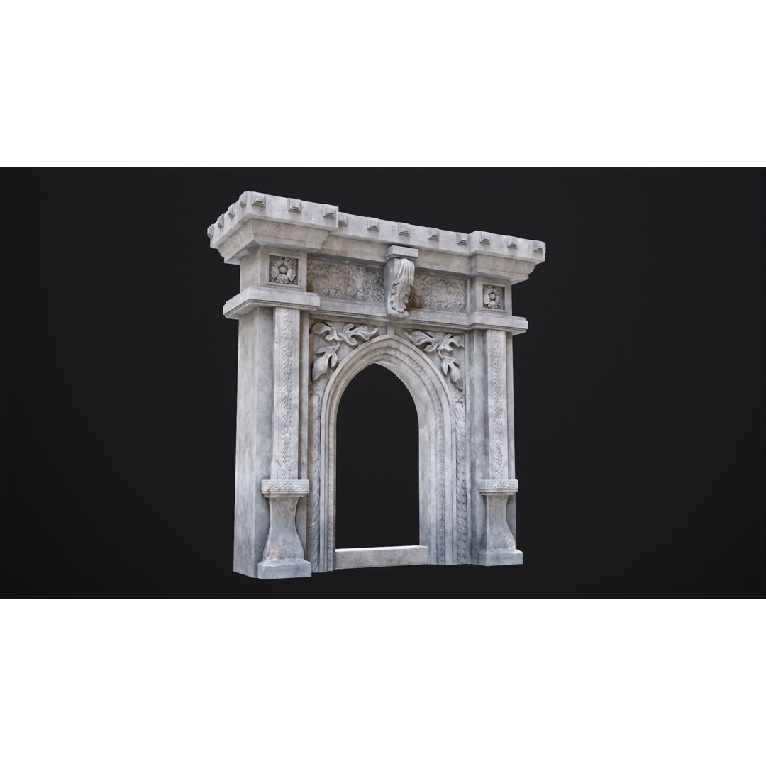 Antique Stone Arch 3D Model – Low Poly Game Asset, FBX, PBR Textures - View 6