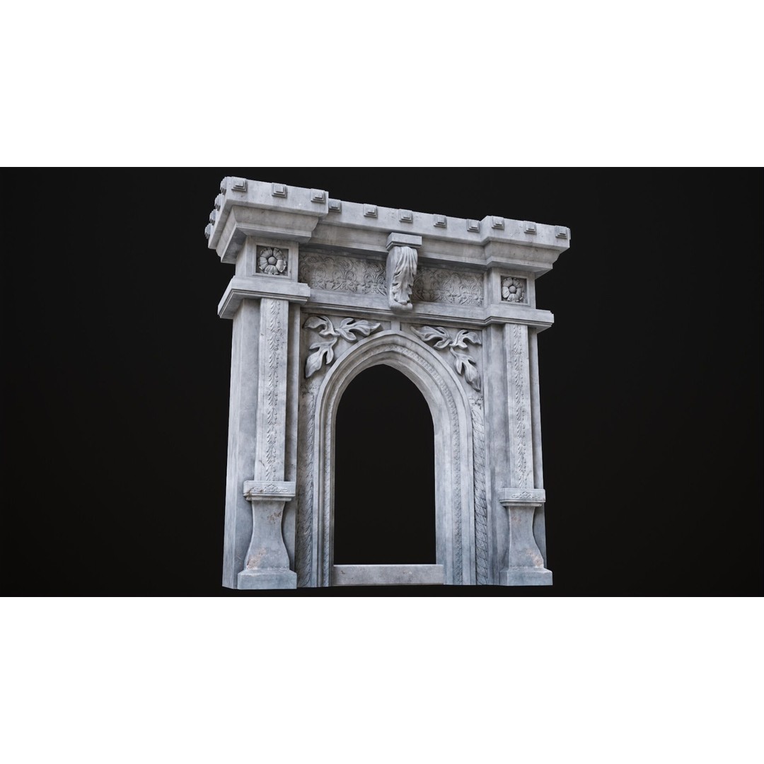 Antique Stone Arch 3D Model – Low Poly Game Asset, FBX, PBR Textures - View 7