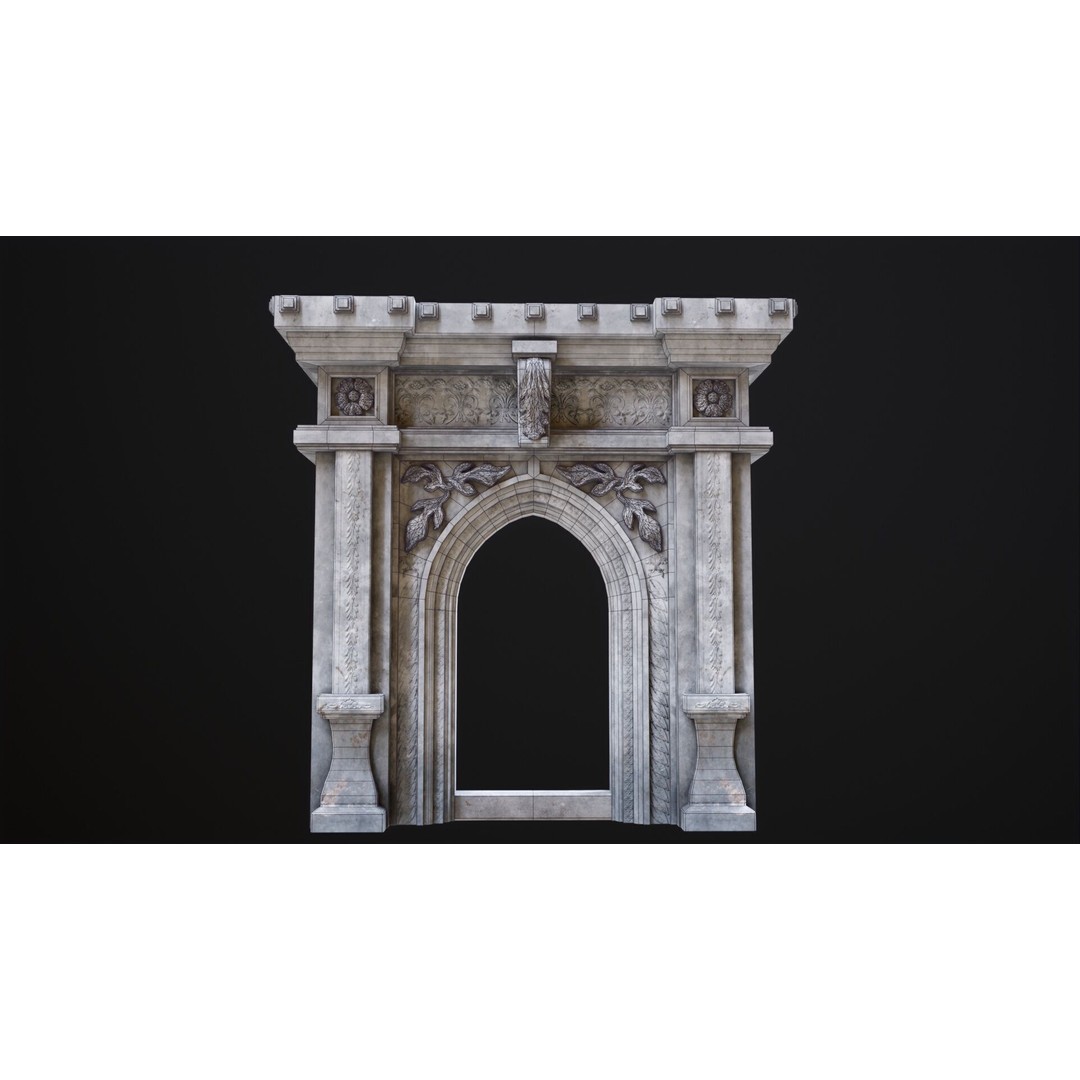 Antique Stone Arch 3D Model – Low Poly Game Asset, FBX, PBR Textures - View 8