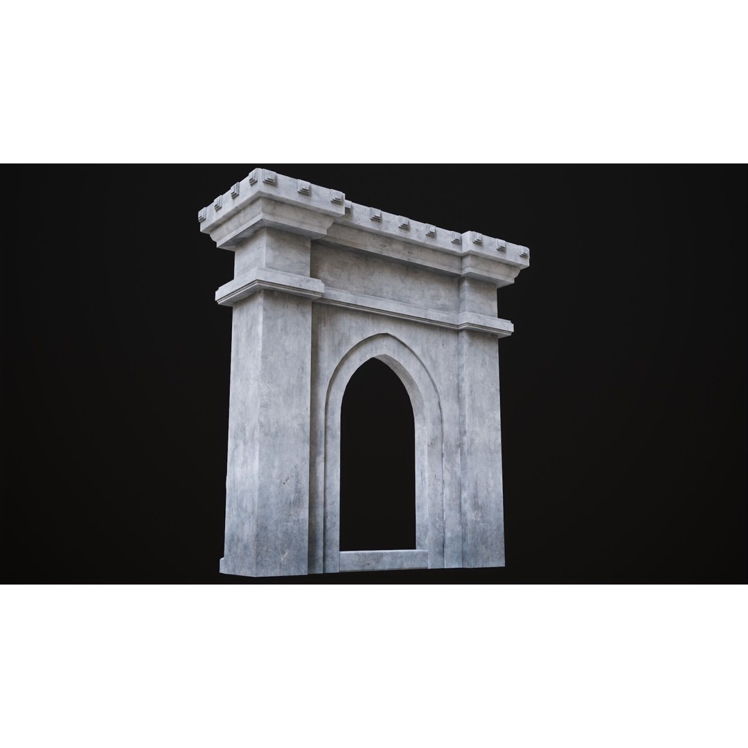 Antique Stone Arch 3D Model – Low Poly Game Asset, FBX, PBR Textures - View 9