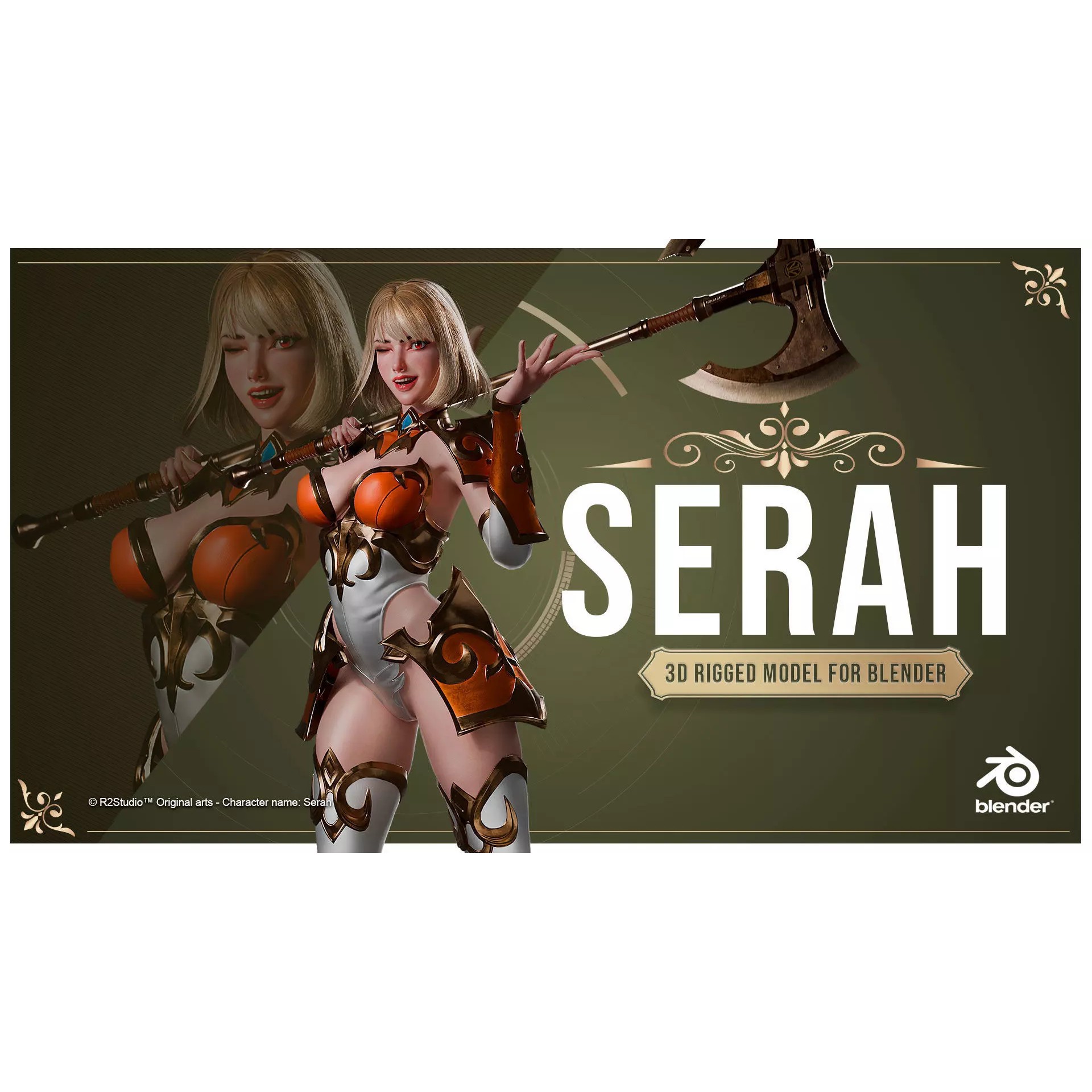 Serah - Low-Poly Game-Ready 3D Model - View 2