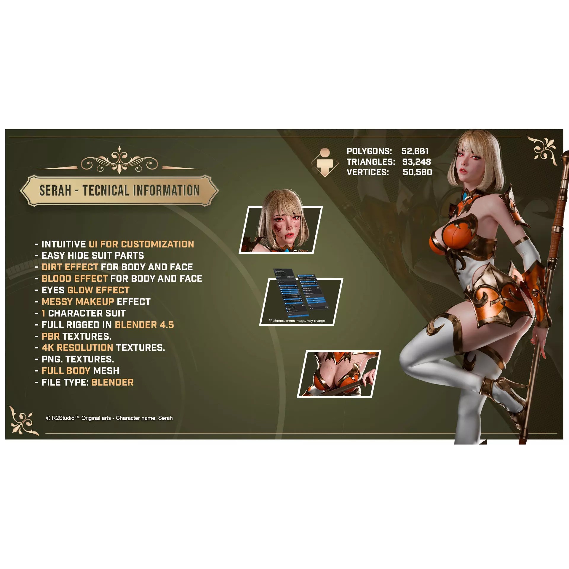 Serah - Low-Poly Game-Ready 3D Model - View 3