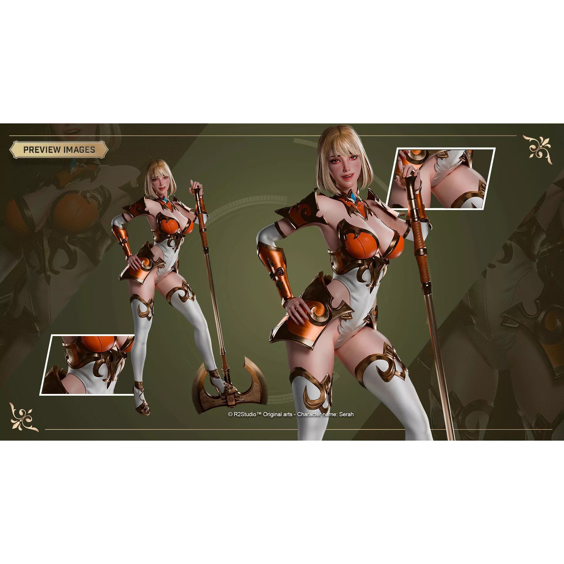 Serah - Low-Poly Game-Ready 3D Model - View 6