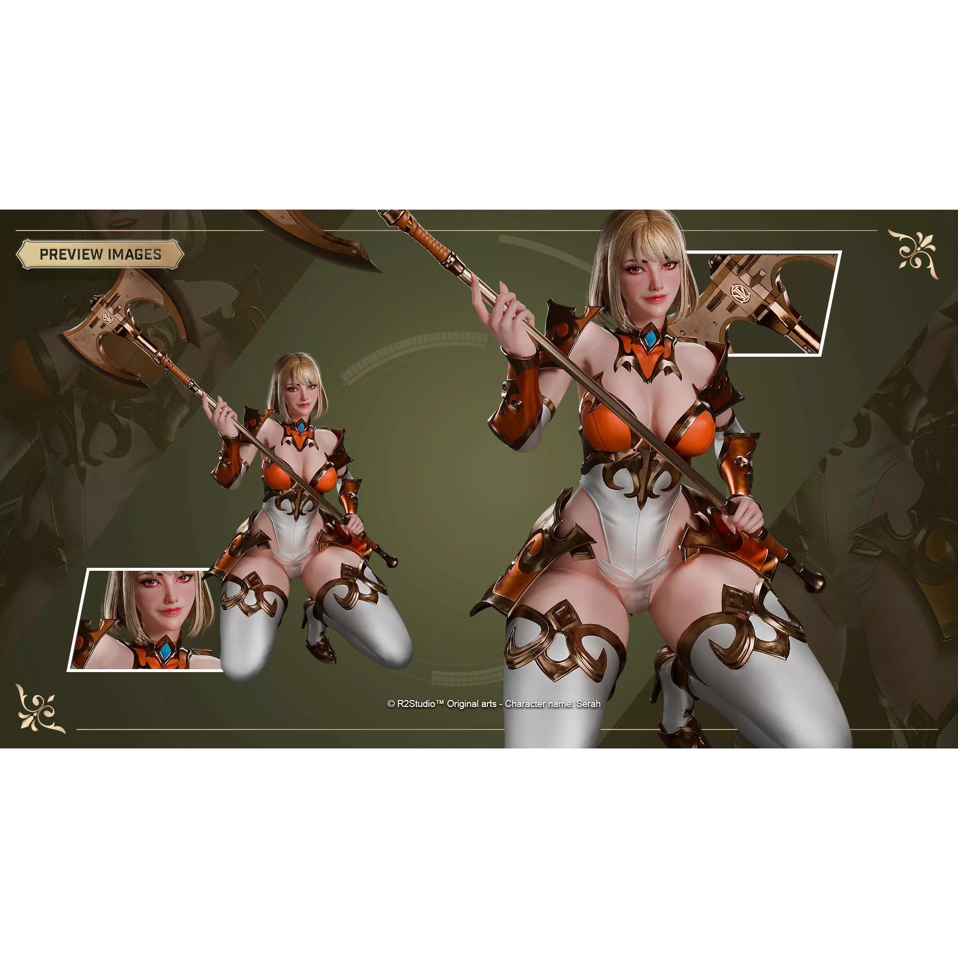 Serah - Low-Poly Game-Ready 3D Model - View 7