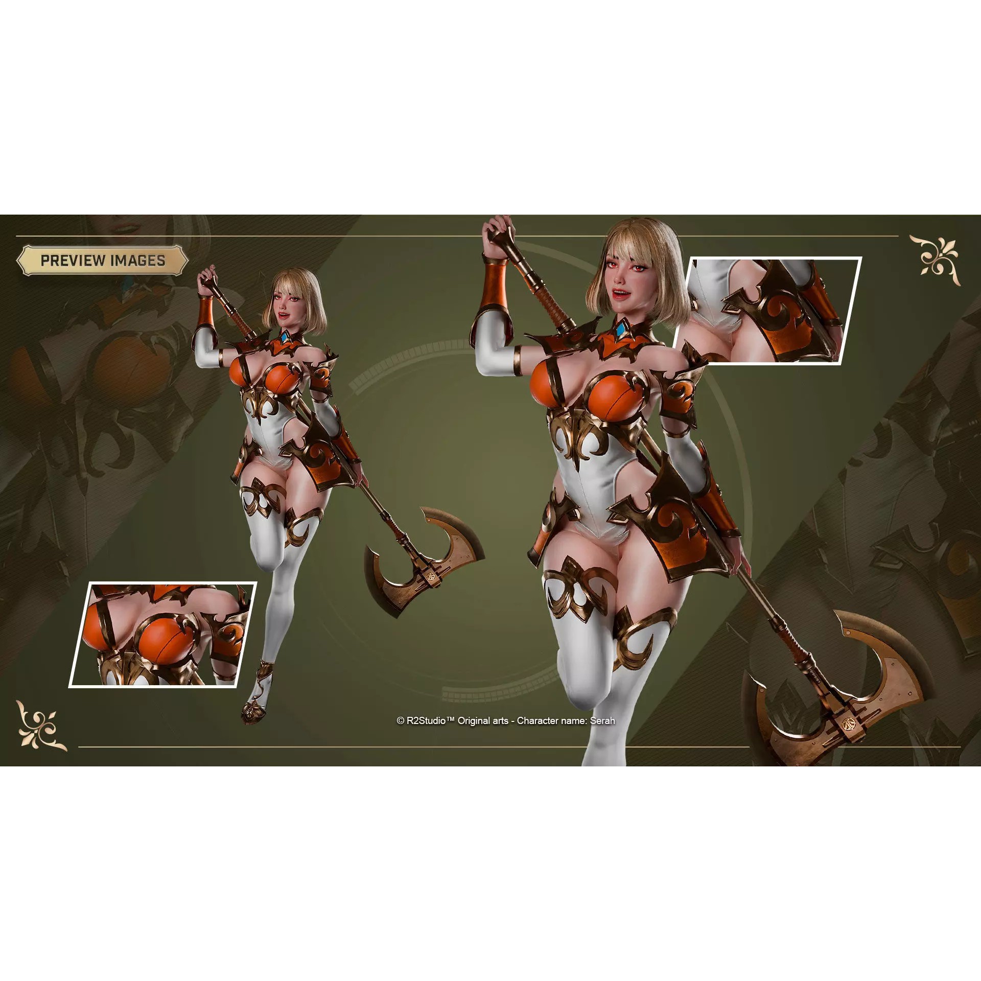 Serah - Low-Poly Game-Ready 3D Model - View 8