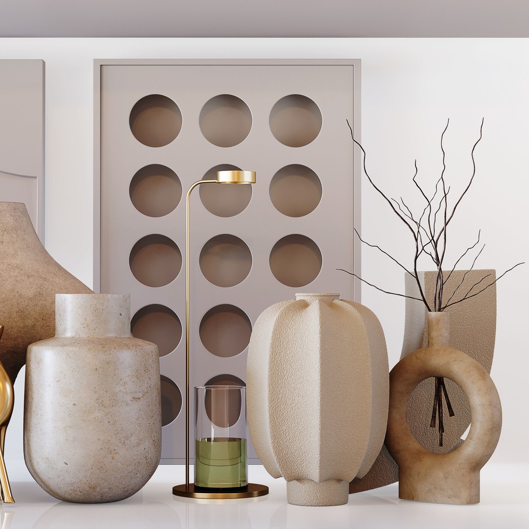 Decorative Vase 3D Model – Low Poly PBR Asset for Interior Design - View 12