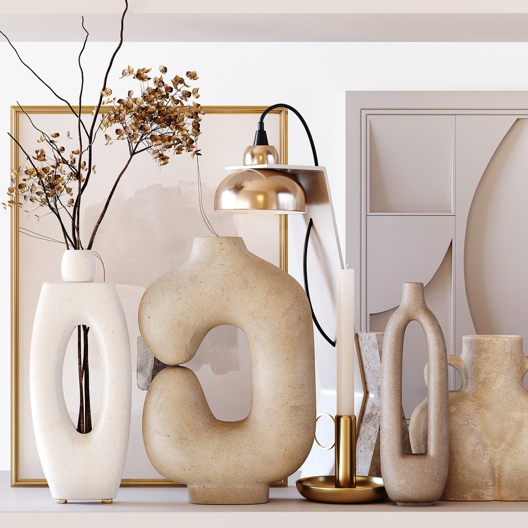 Decorative Vase 3D Model – Low Poly PBR Asset for Interior Design - View 4