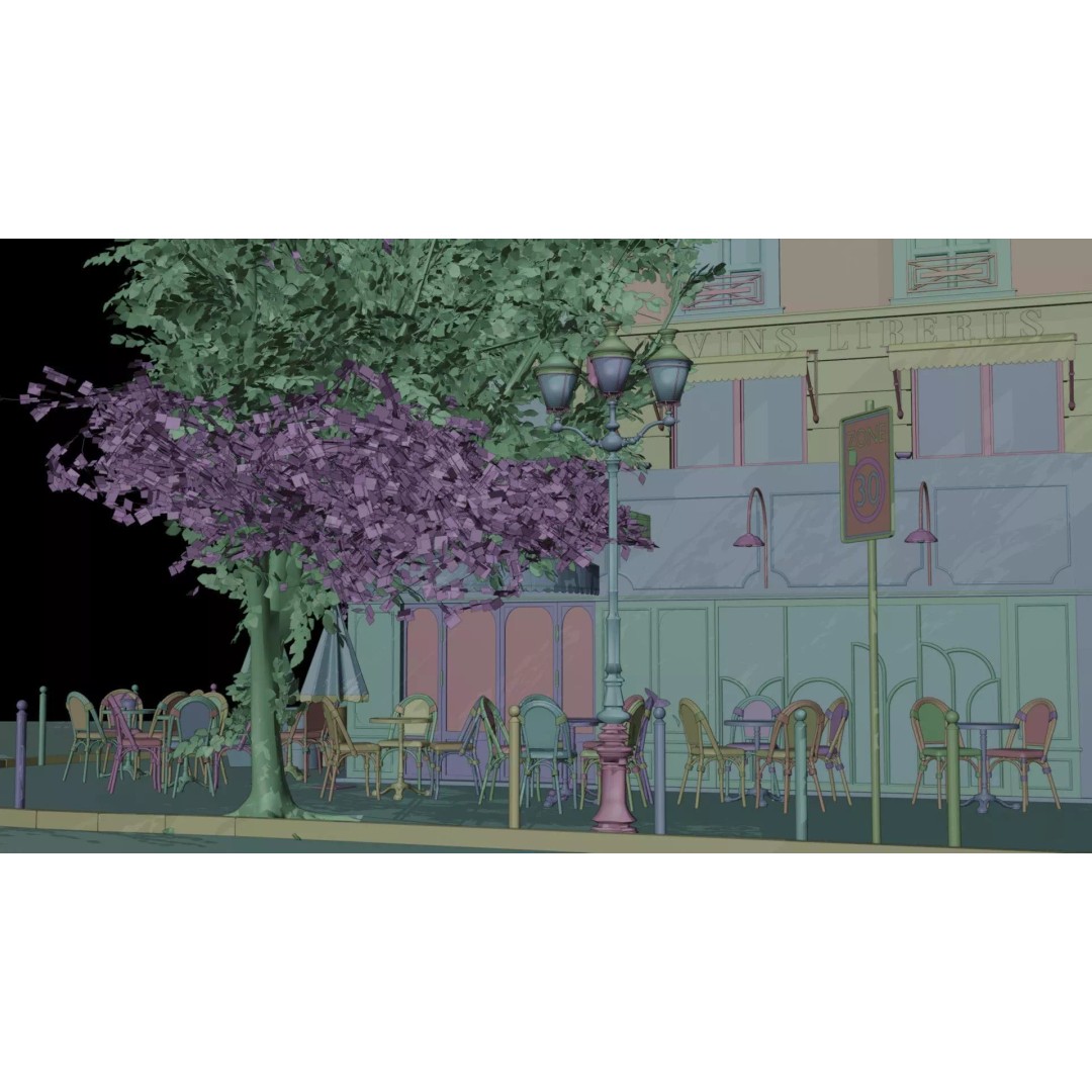 La Marquise Cafe 3D Model – Realistic Street Scene, PBR Textures, Multiple Formats - View 22