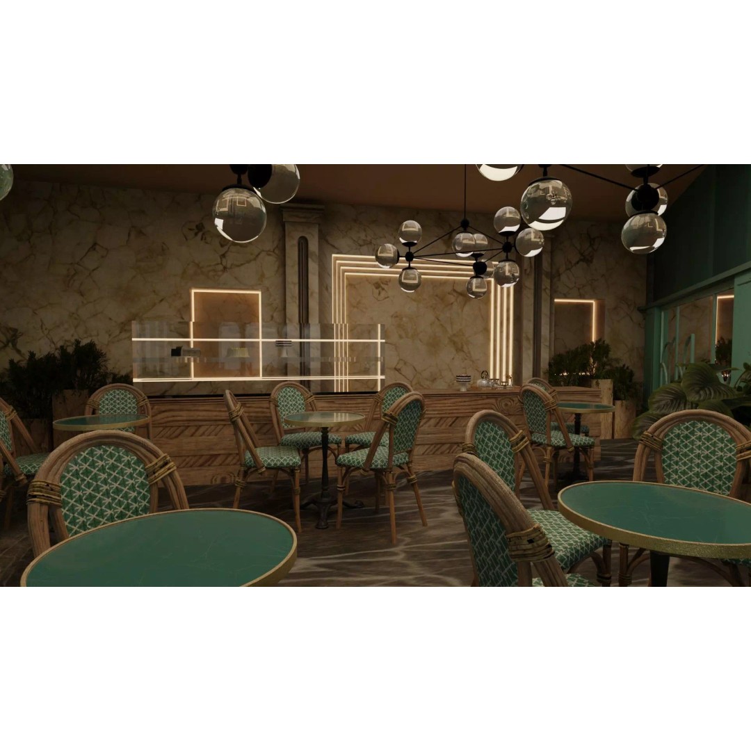La Marquise Cafe 3D Model – Realistic Street Scene, PBR Textures, Multiple Formats - View 5