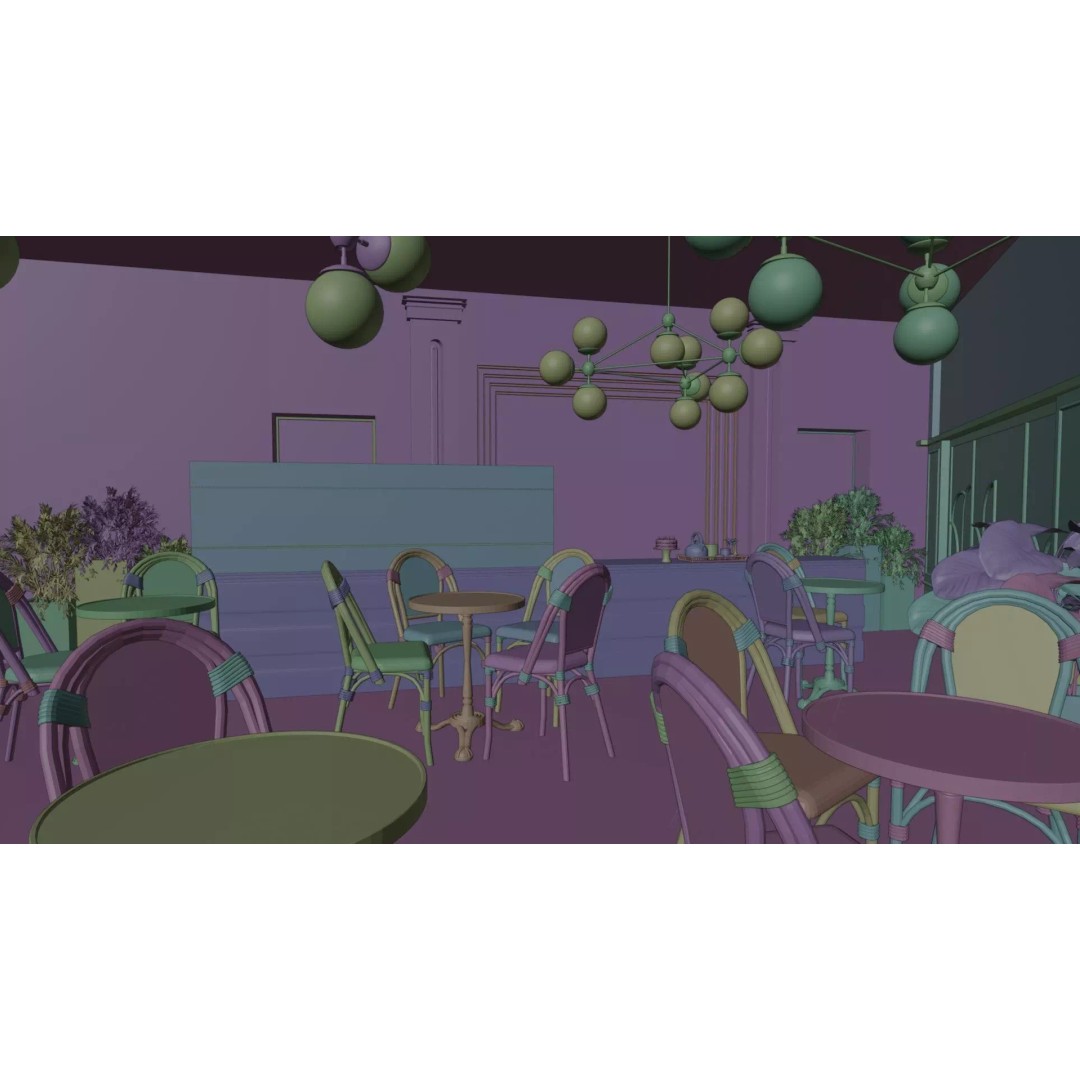 La Marquise Cafe 3D Model – Realistic Street Scene, PBR Textures, Multiple Formats - View 6