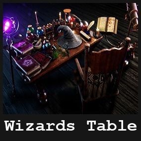 Wizard Table 3D Model – Low Poly Fantasy Prop Pack, PBR Textures