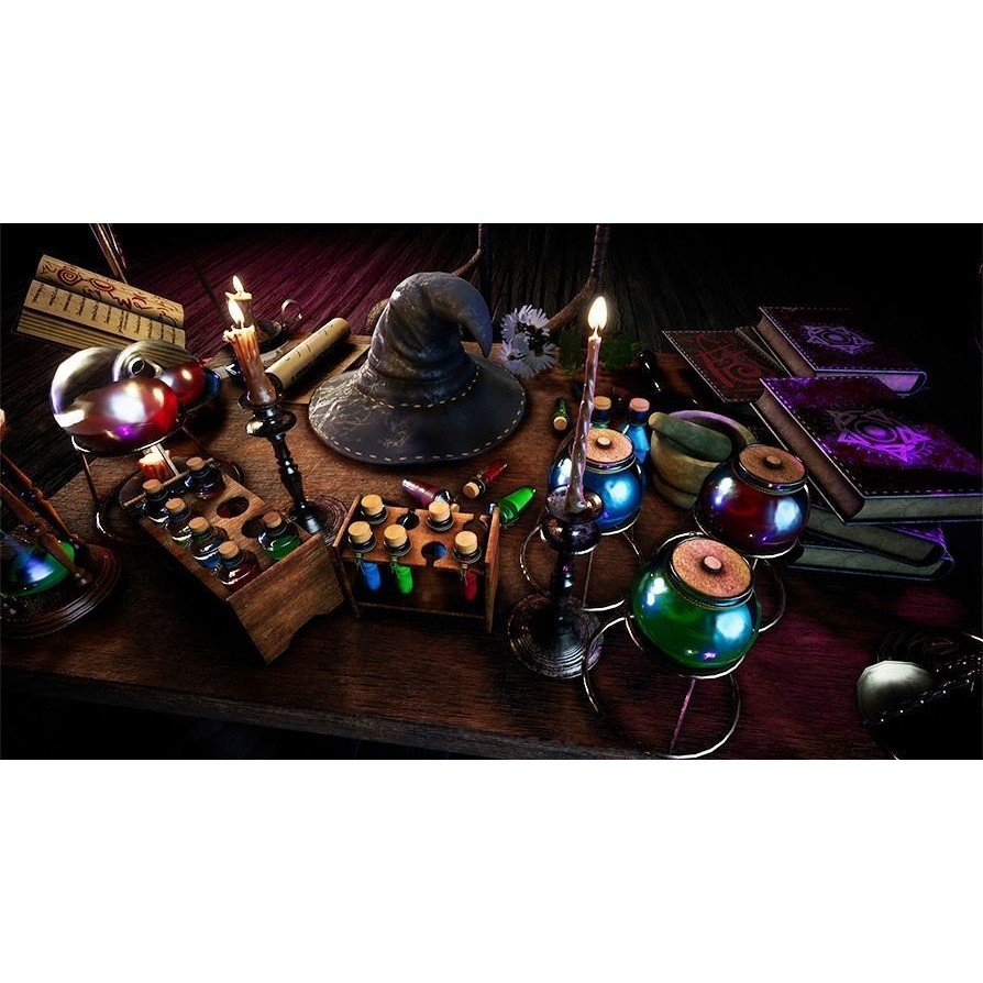 Wizard Table 3D Model – Low Poly Fantasy Prop Pack, PBR Textures - View 12