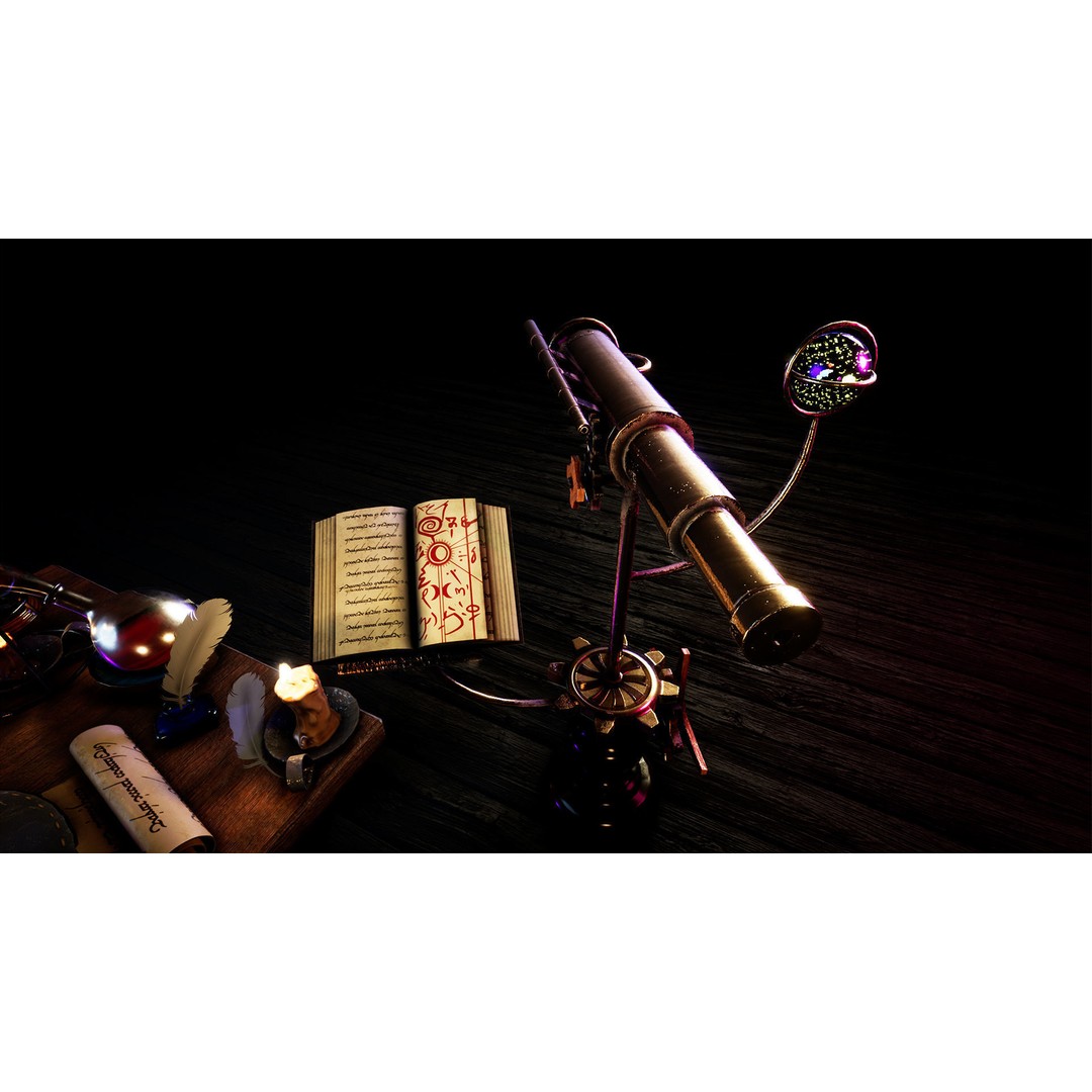 Wizard Table 3D Model – Low Poly Fantasy Prop Pack, PBR Textures - View 9