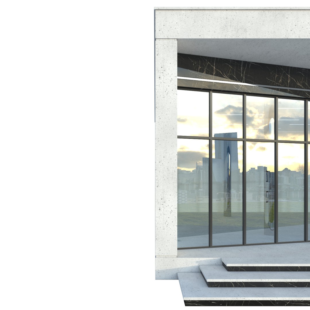 Modern Commercial Building 3D Model – Low Poly Office Asset, FBX - View 16