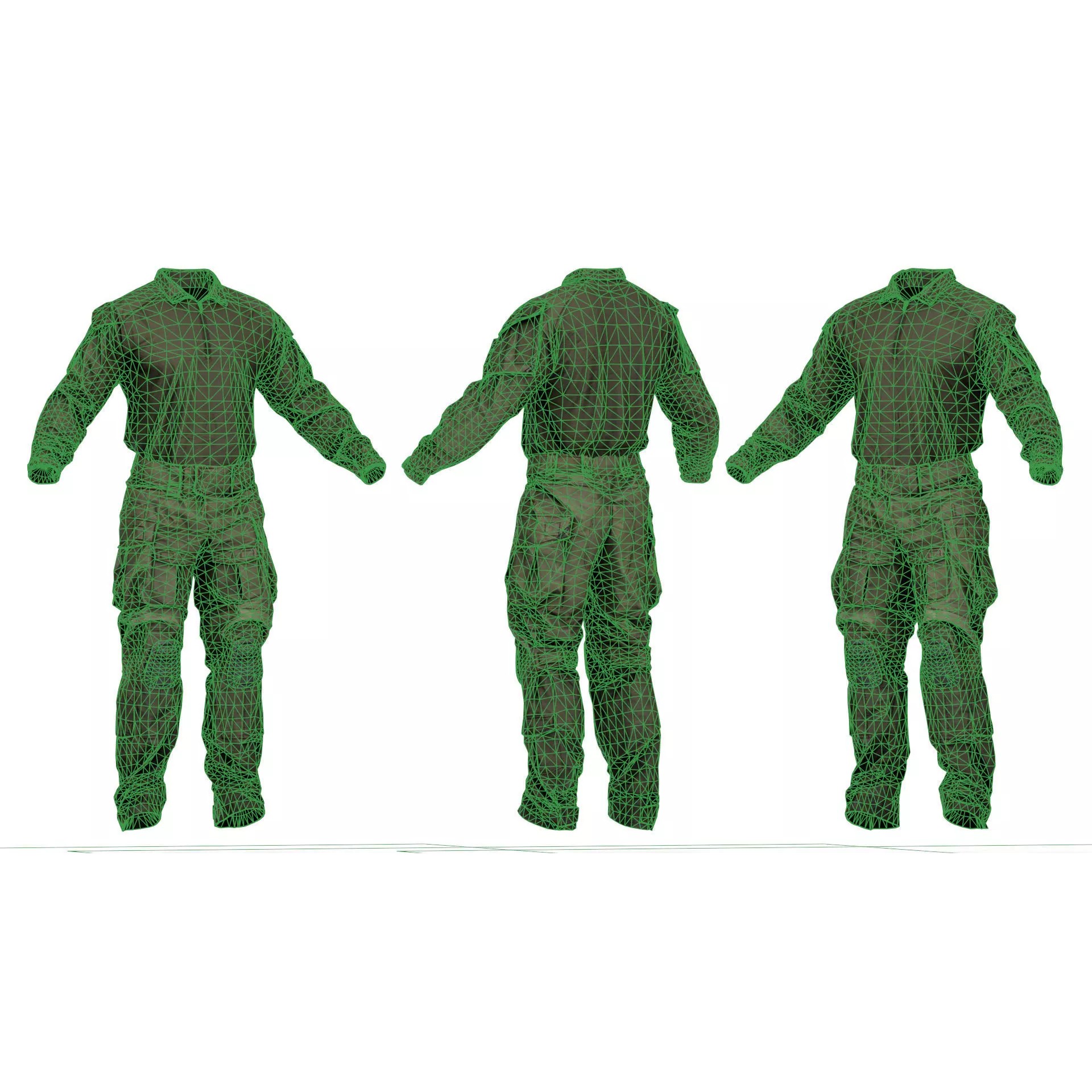 CRYE Precision Combat Uniform G3 - Low-Poly Game-Ready 3D Model - View 10