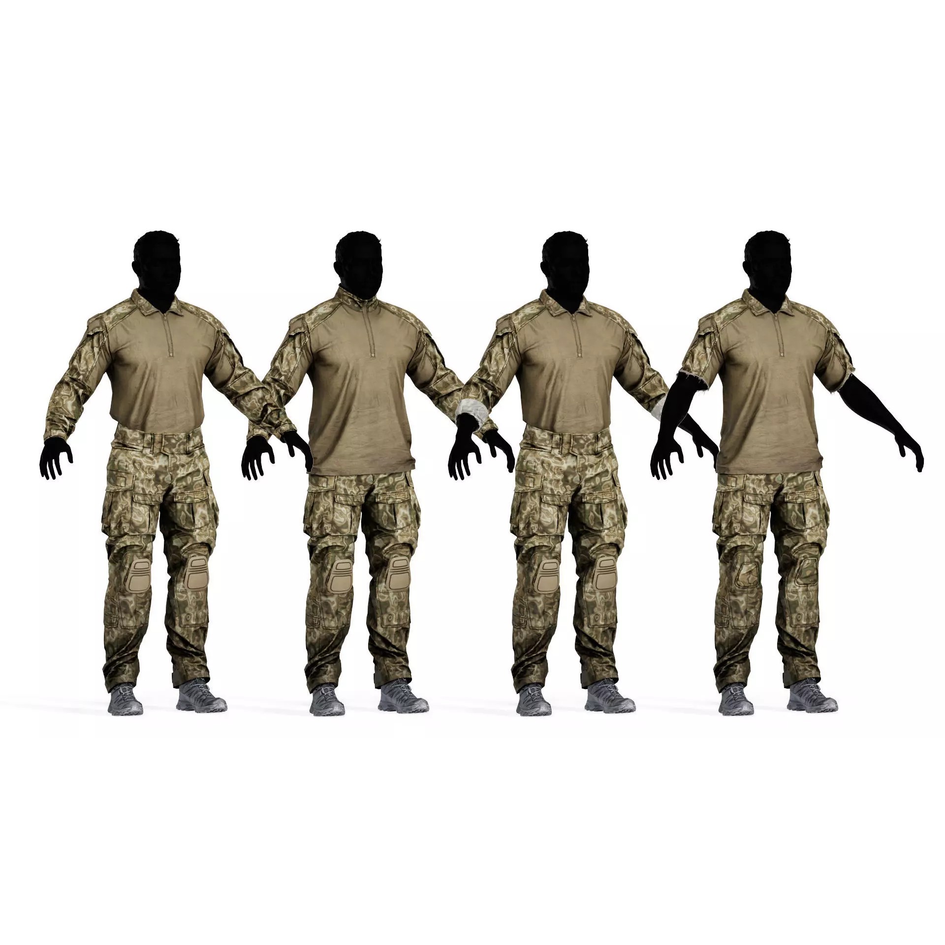 CRYE Precision Combat Uniform G3 - Low-Poly Game-Ready 3D Model - View 5