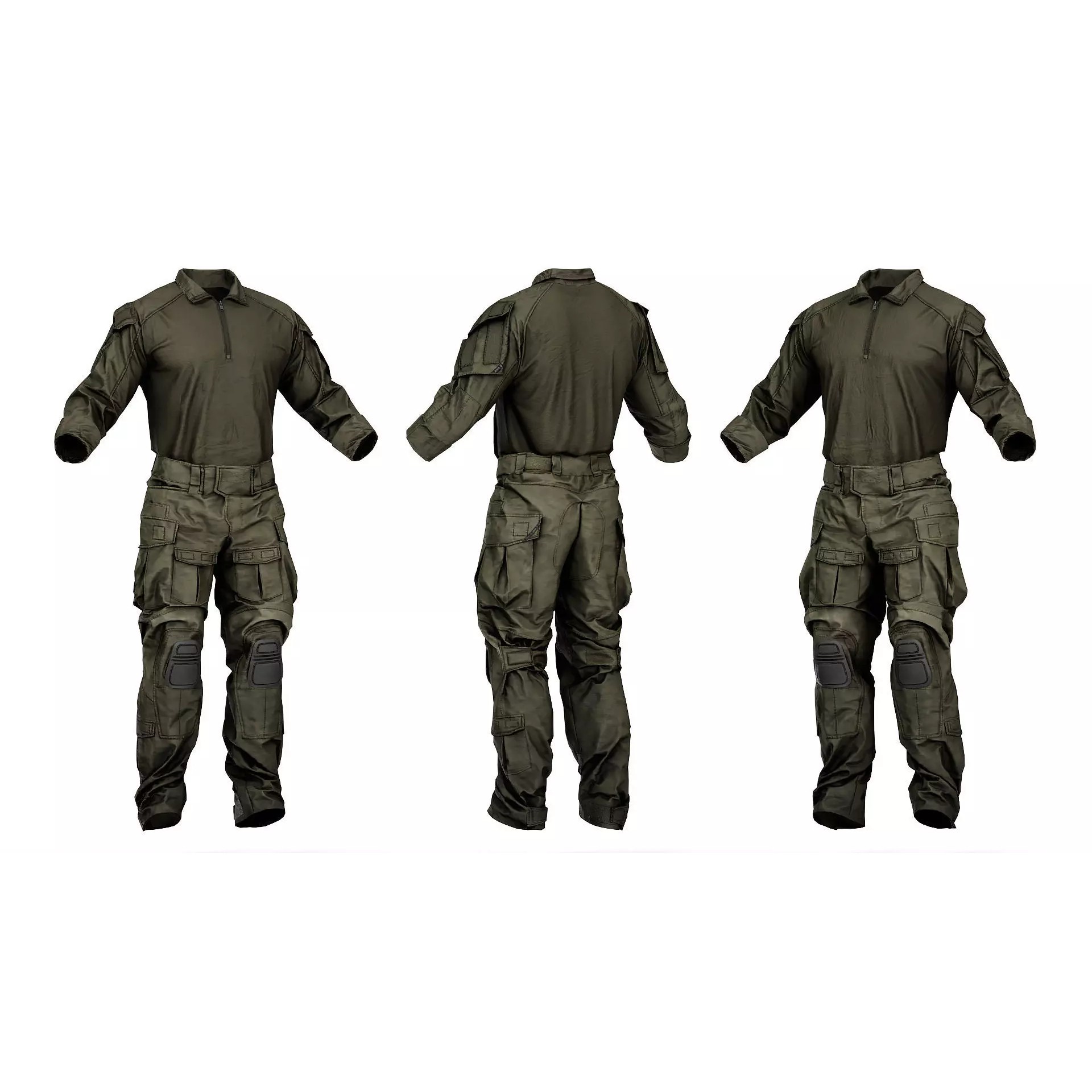 CRYE Precision Combat Uniform G3 - Low-Poly Game-Ready 3D Model - View 9