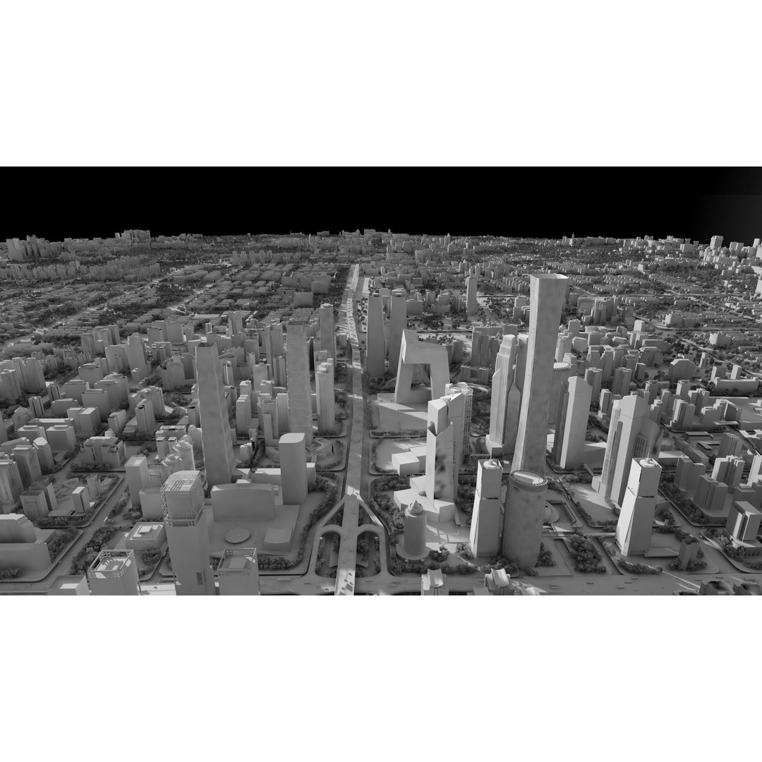 Beijing Cityscape 3D Model – Detailed Urban Landscape, FBX, OBJ