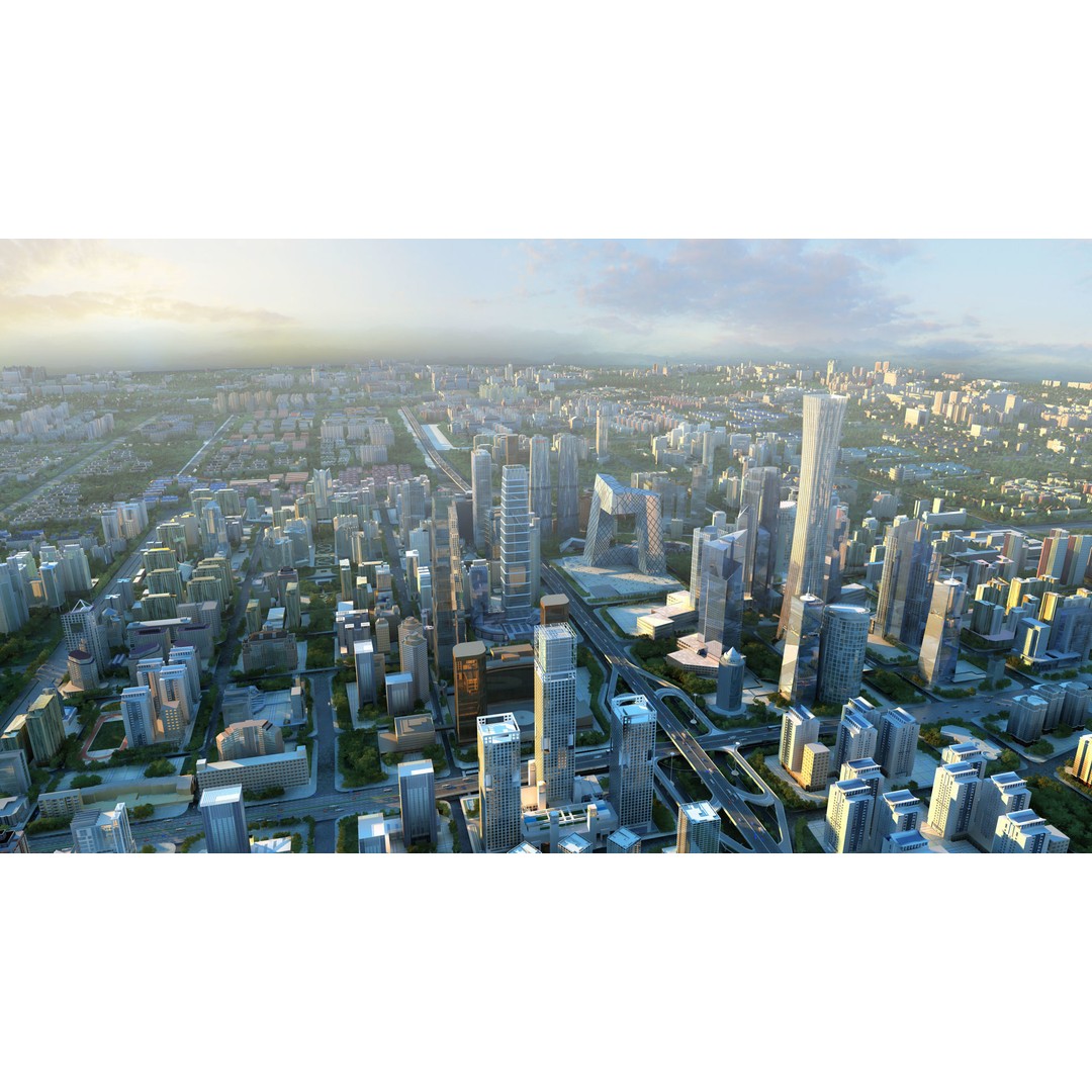 Beijing Cityscape 3D Model – Detailed Urban Landscape, FBX, OBJ - View 4