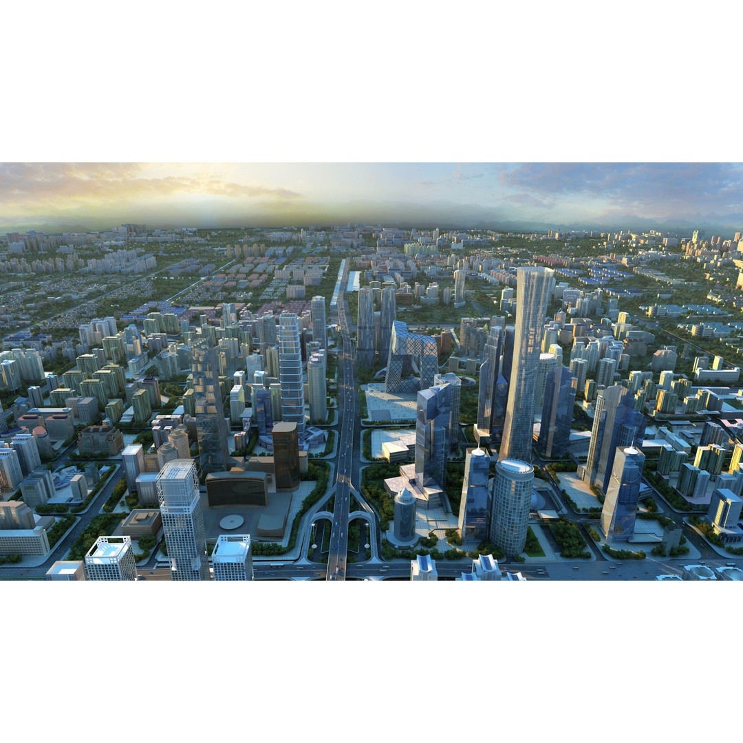 Beijing Cityscape 3D Model – Detailed Urban Landscape, FBX, OBJ - View 5
