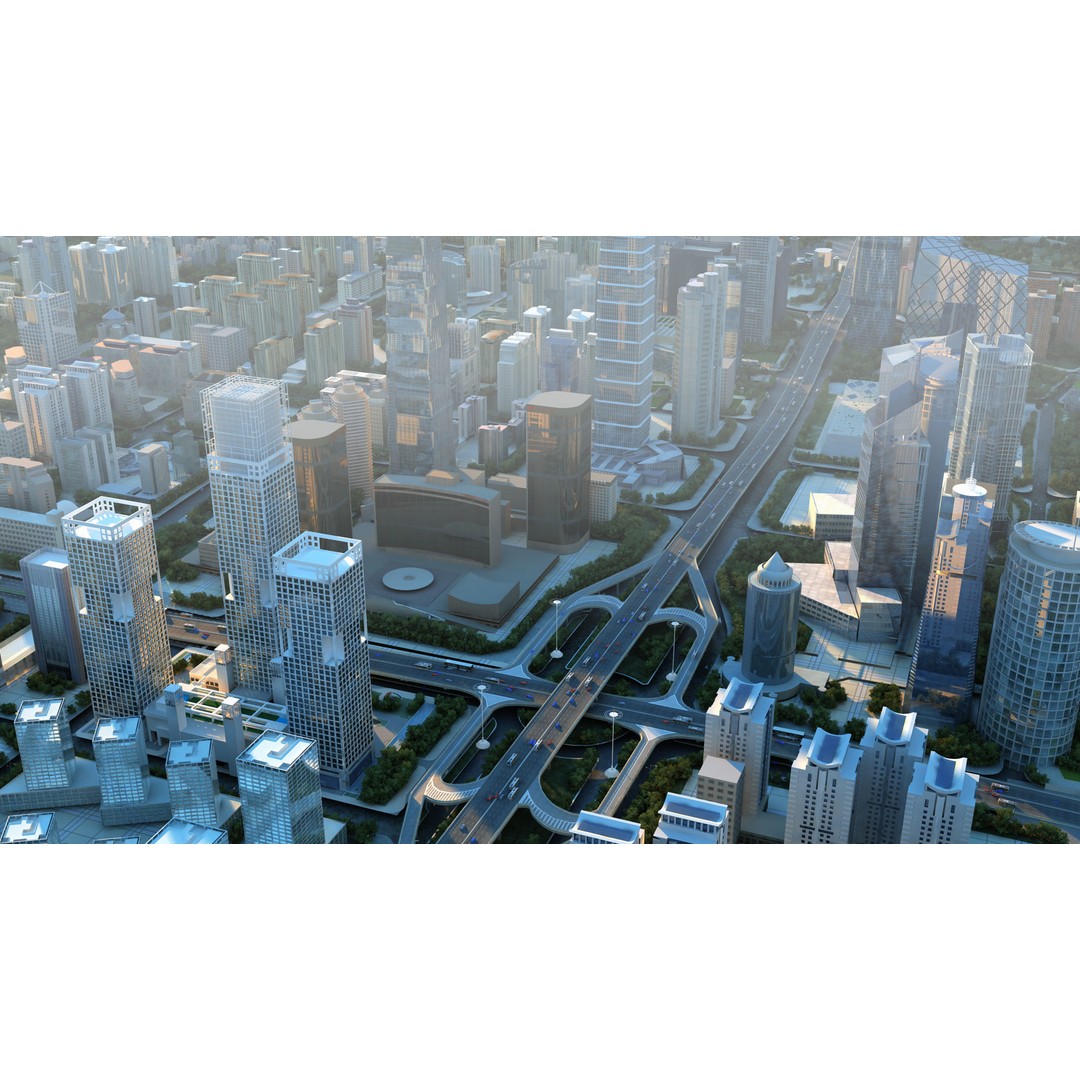 Beijing Cityscape 3D Model – Detailed Urban Landscape, FBX, OBJ - View 6