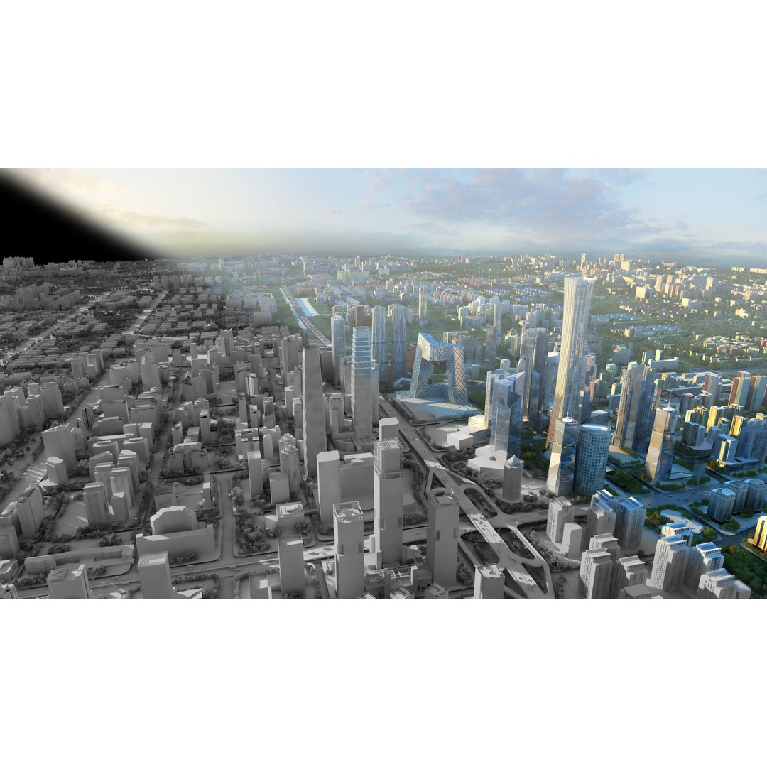 Beijing Cityscape 3D Model – Detailed Urban Landscape, FBX, OBJ - View 7