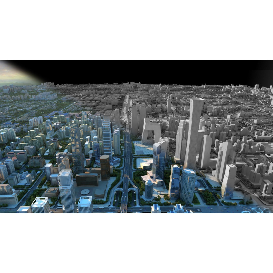 Beijing Cityscape 3D Model – Detailed Urban Landscape, FBX, OBJ - View 8