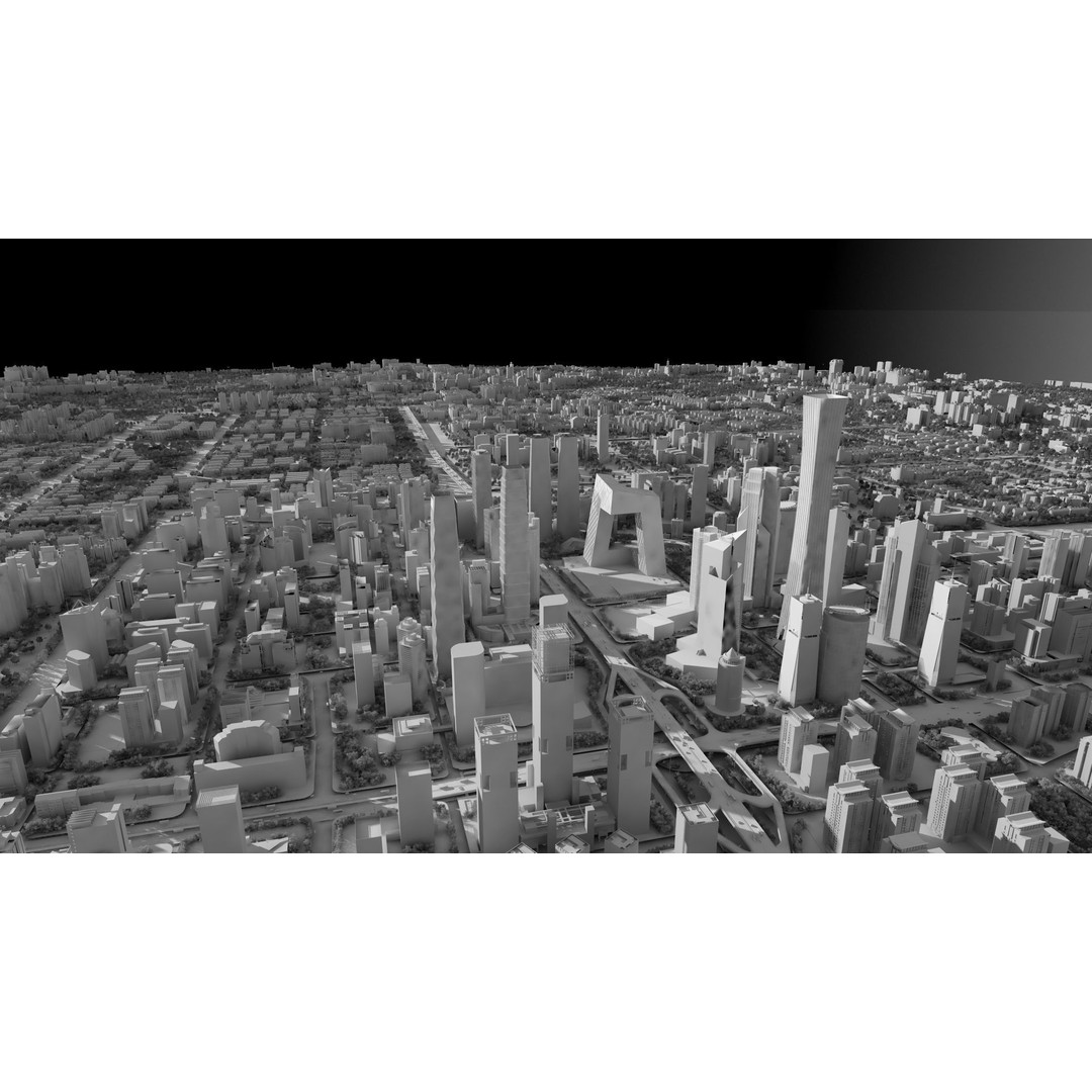 Beijing Cityscape 3D Model – Detailed Urban Landscape, FBX, OBJ - View 9