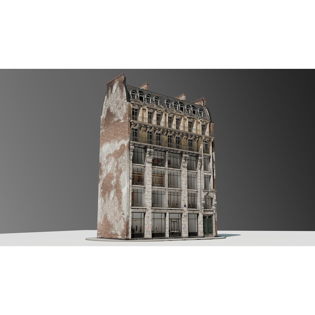 Parisian Commercial Residence 3D Model – Realistic Architecture, Blender & FBX