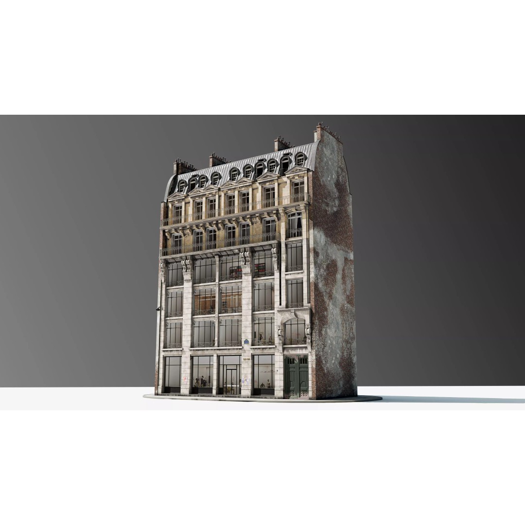 Parisian Commercial Residence 3D Model – Realistic Architecture, Blender & FBX - View 2