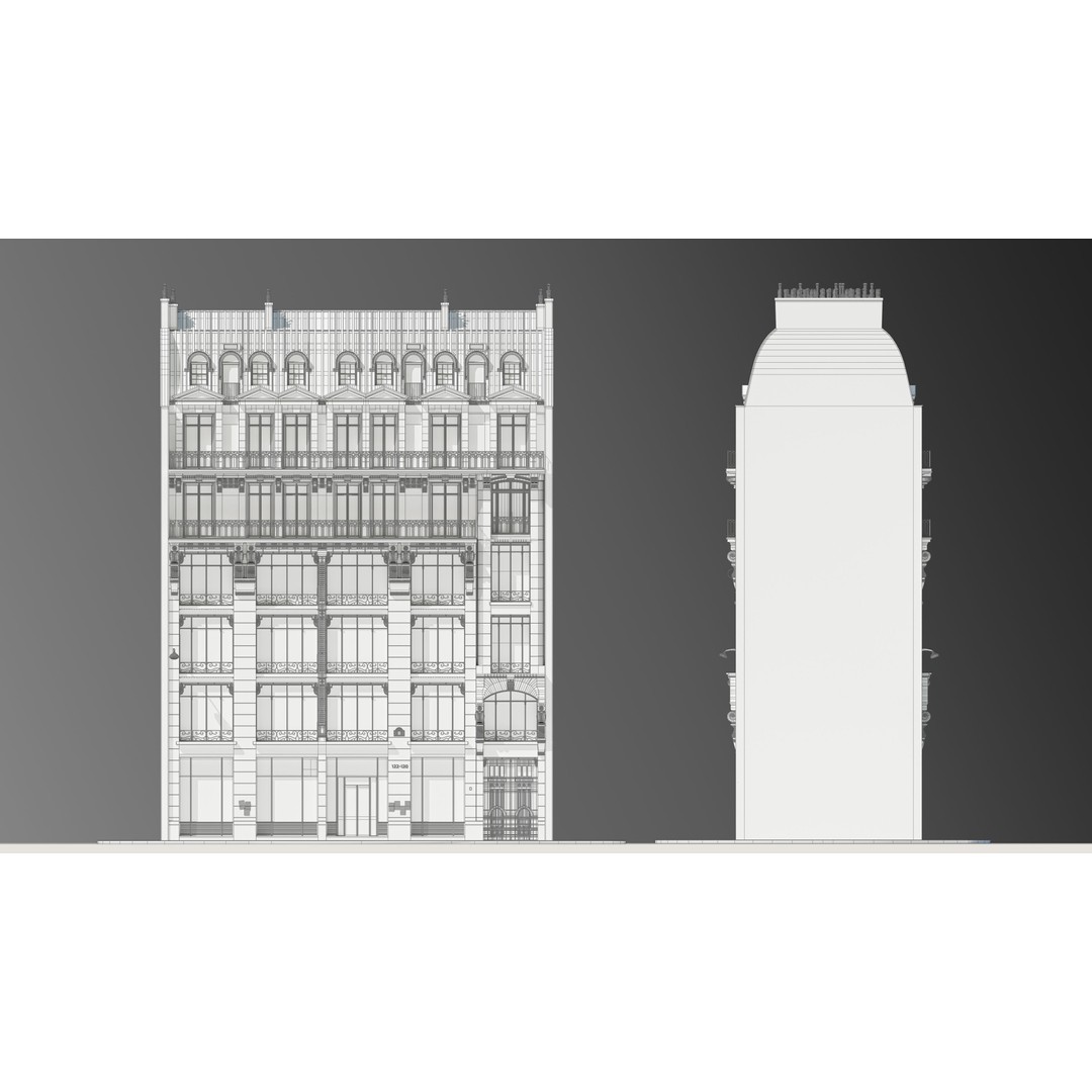 Parisian Commercial Residence 3D Model – Realistic Architecture, Blender & FBX - View 28