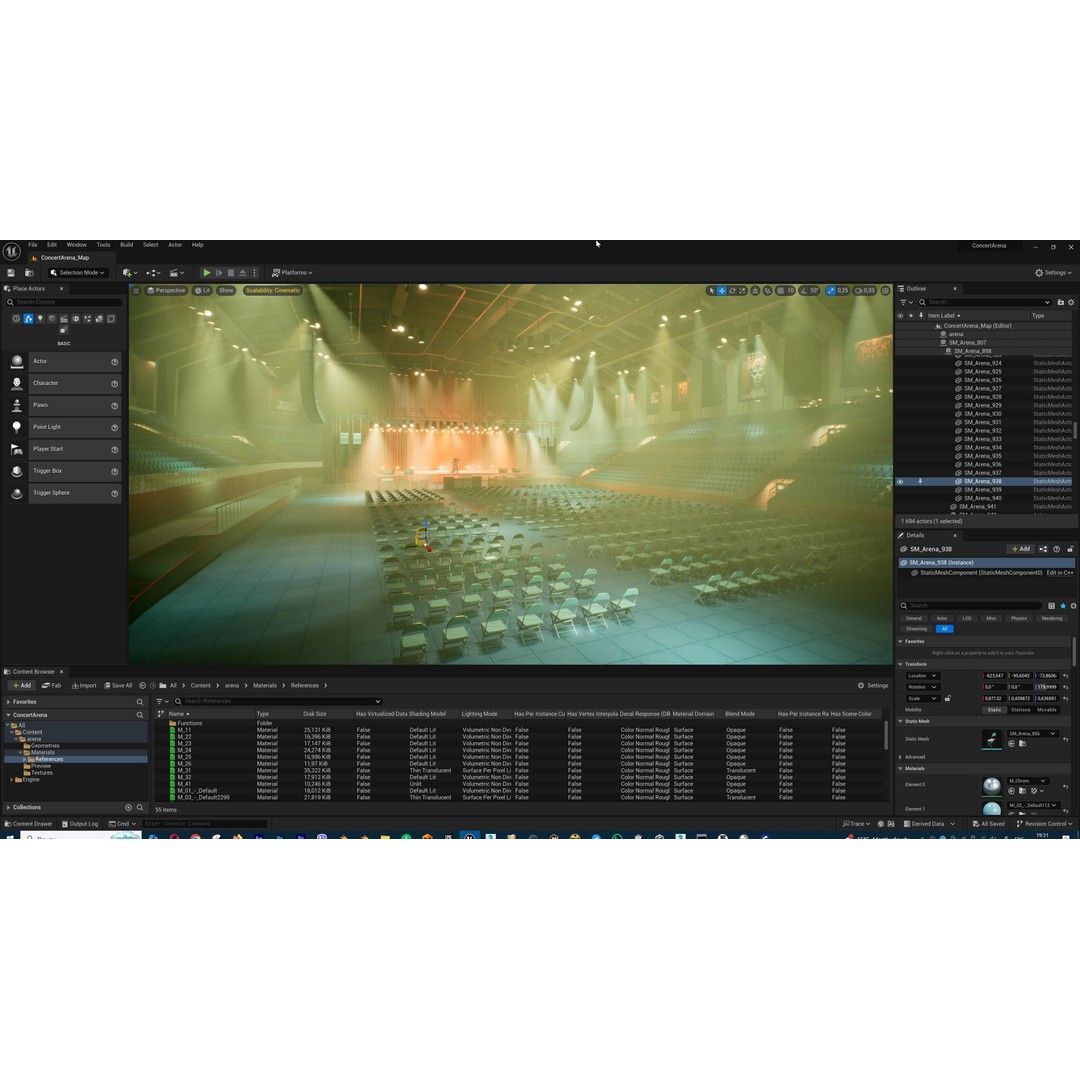 Concert Stage Arena 3D Model – High-Detail Modular Environment, FBX, OBJ, PBR