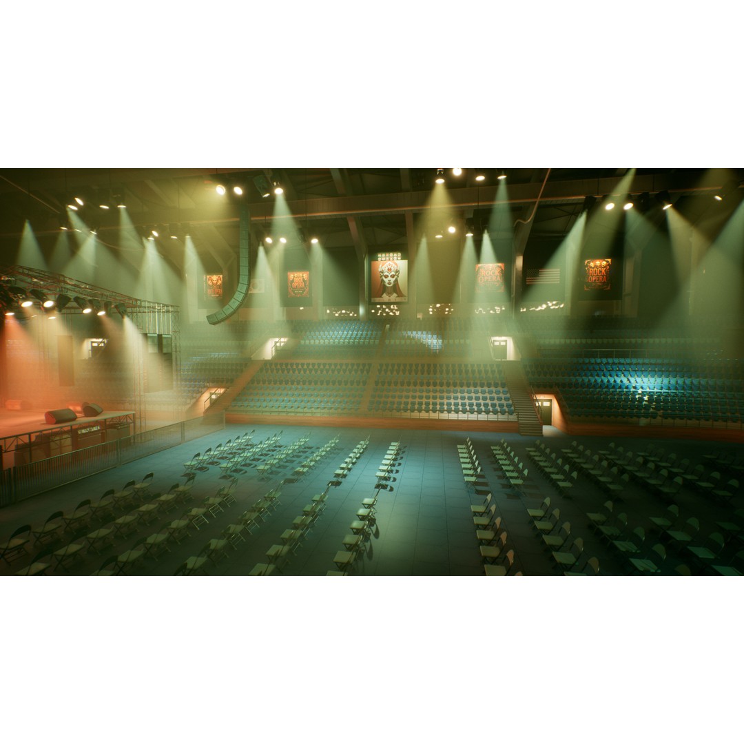Concert Stage Arena 3D Model – High-Detail Modular Environment, FBX, OBJ, PBR - View 15