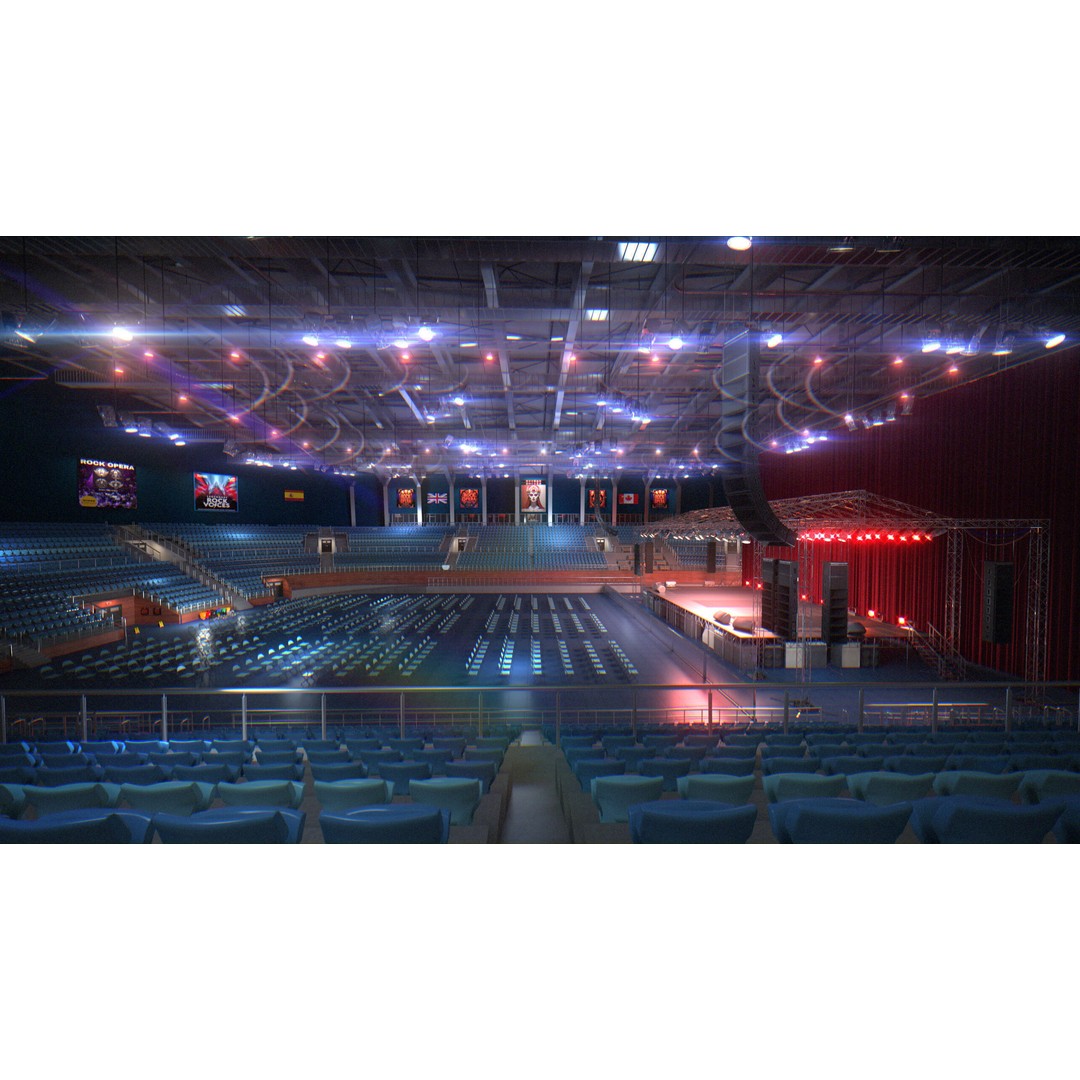 Concert Stage Arena 3D Model – High-Detail Modular Environment, FBX, OBJ, PBR - View 4