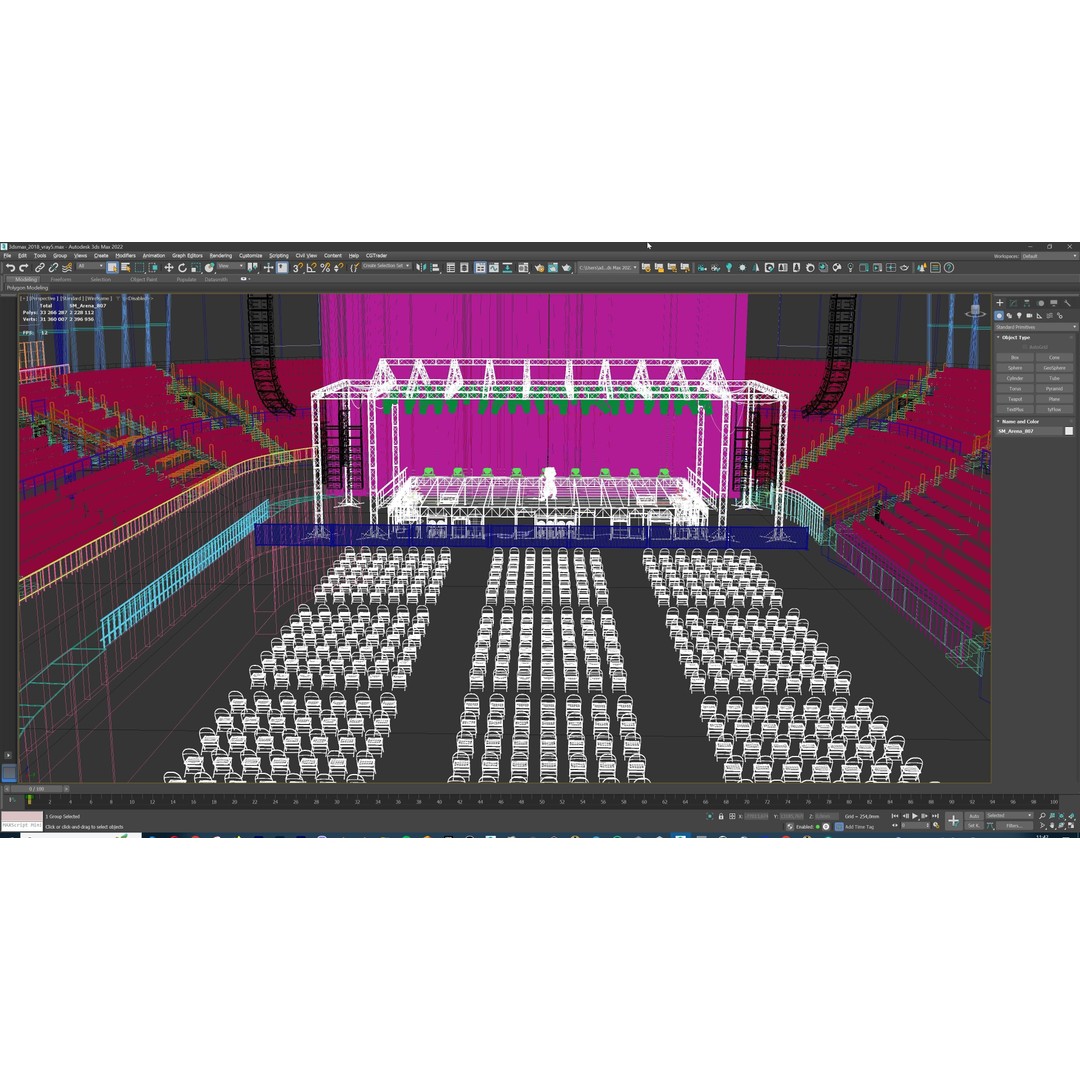Concert Stage Arena 3D Model – High-Detail Modular Environment, FBX, OBJ, PBR - View 43
