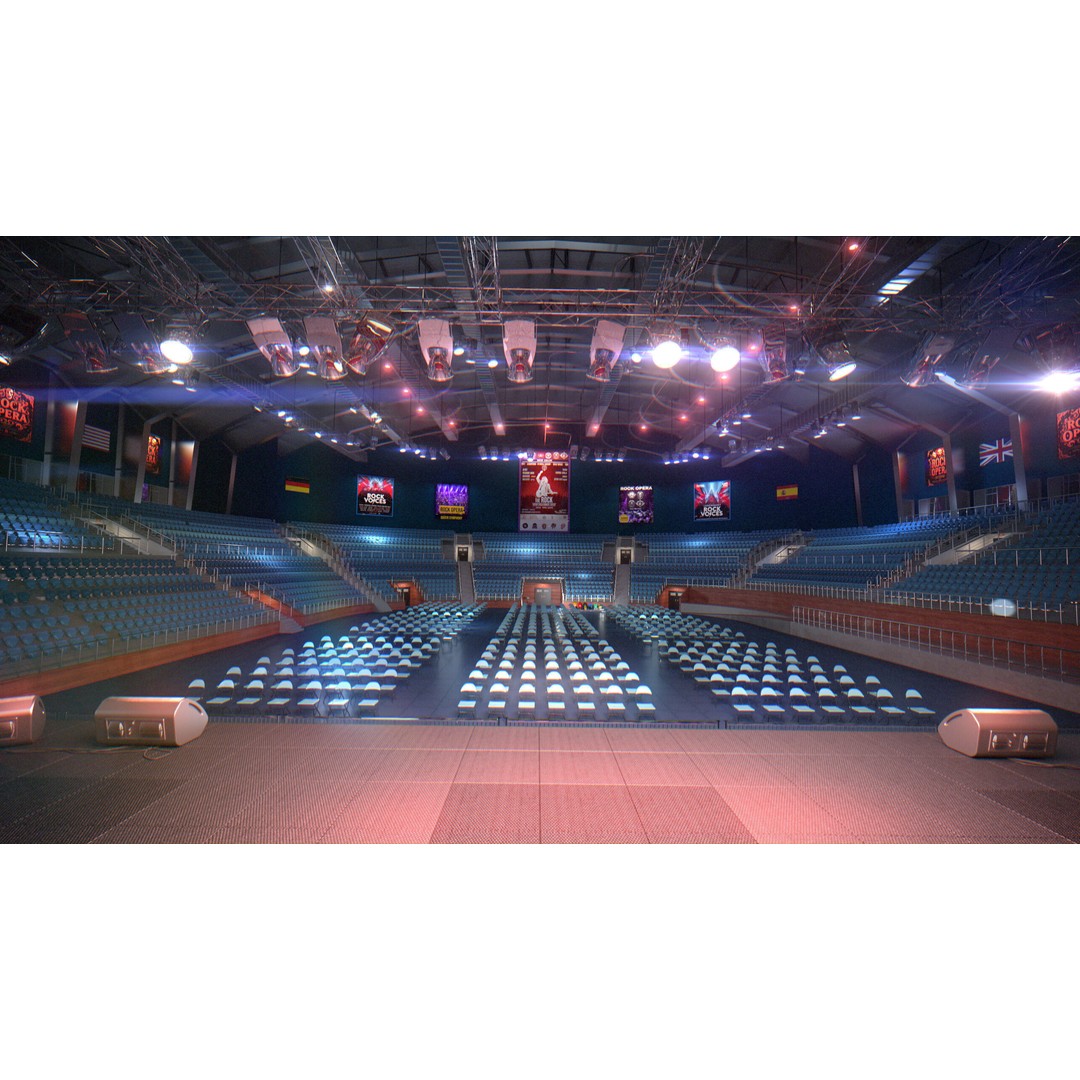 Concert Stage Arena 3D Model – High-Detail Modular Environment, FBX, OBJ, PBR - View 6