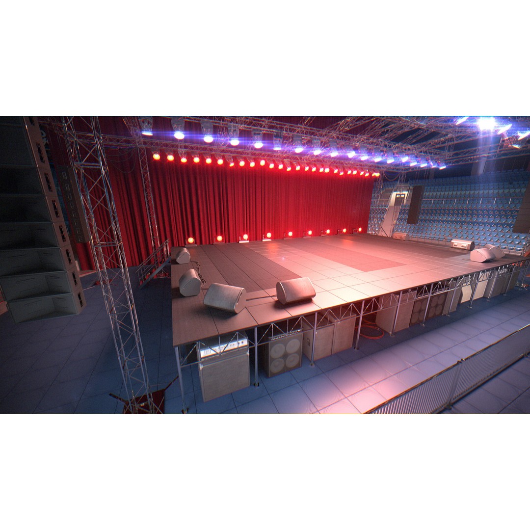 Concert Stage Arena 3D Model – High-Detail Modular Environment, FBX, OBJ, PBR - View 8