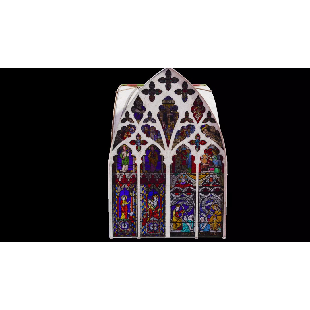Gothic Nave Decorated Vault 3D Model – Low Poly PBR Asset, FBX