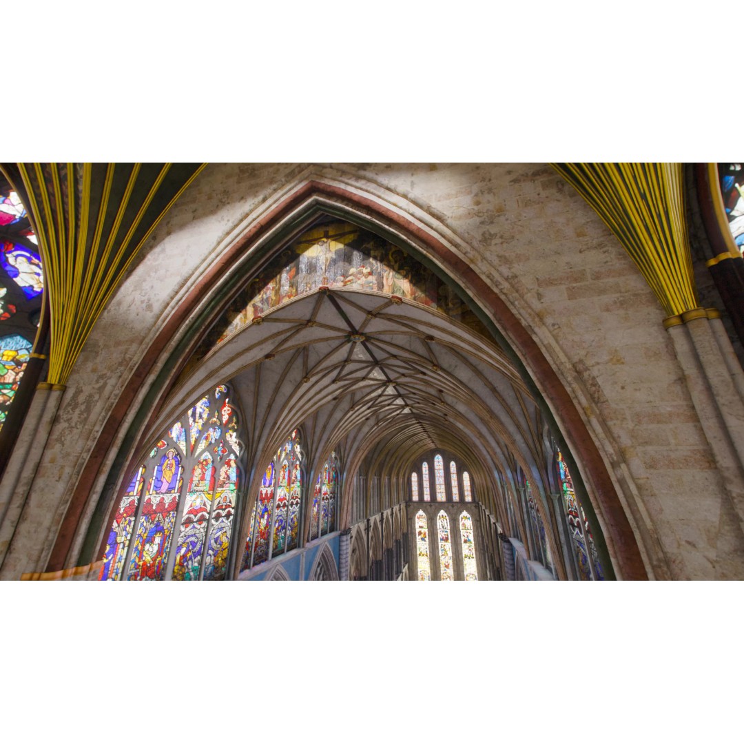 Gothic Nave Decorated Vault 3D Model – Low Poly PBR Asset, FBX - View 13