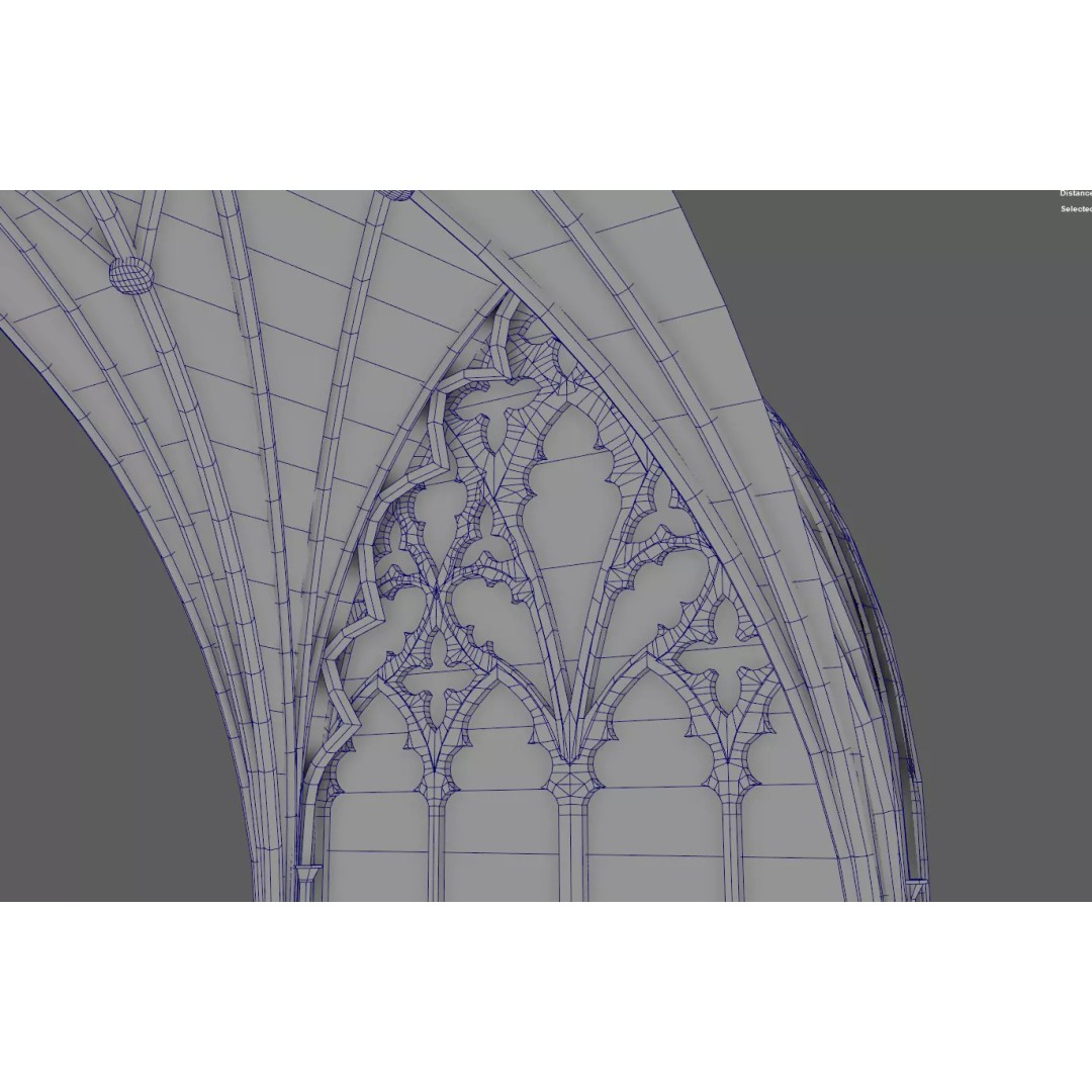 Gothic Nave Decorated Vault 3D Model – Low Poly PBR Asset, FBX - View 15