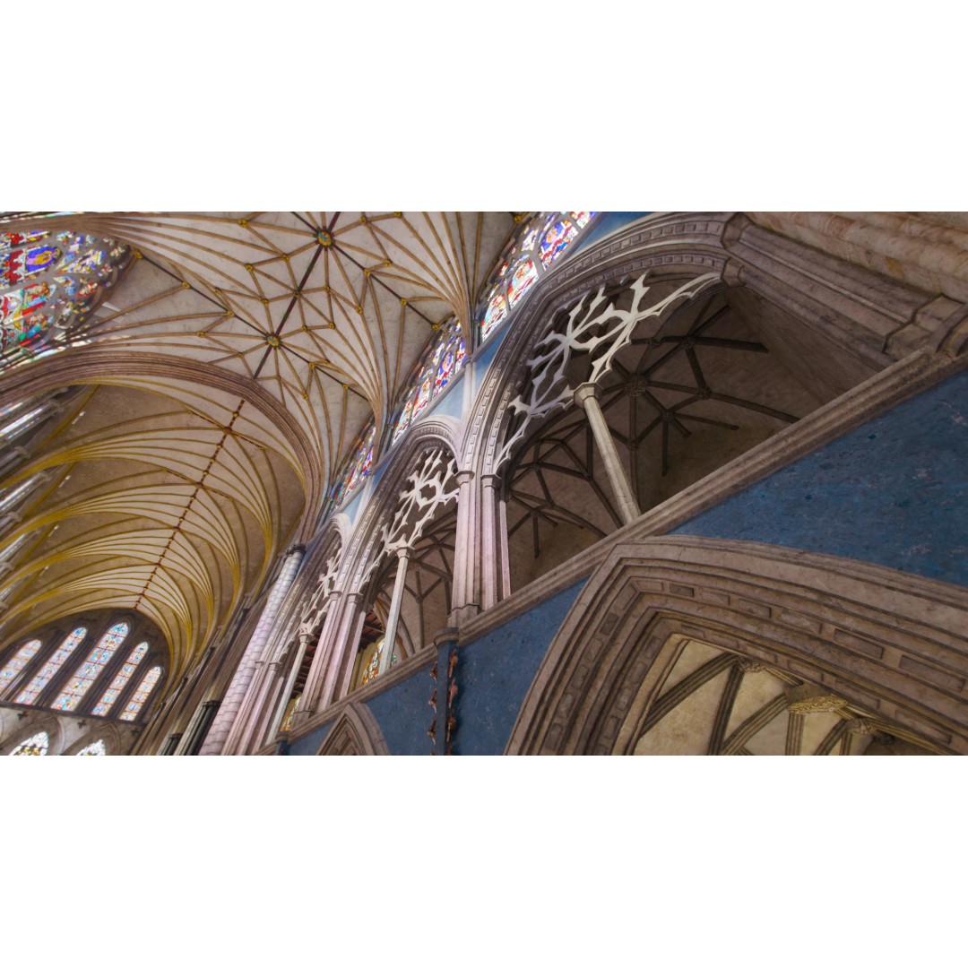 Gothic Nave Decorated Vault 3D Model – Low Poly PBR Asset, FBX - View 8