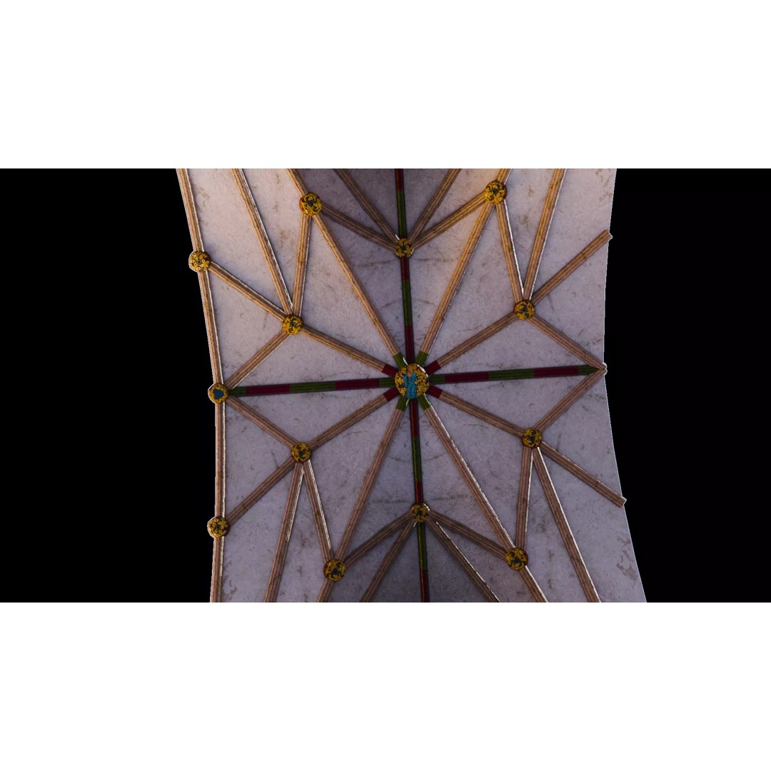 Gothic Nave Decorated Vault 3D Model – Low Poly PBR Asset, FBX - View 9