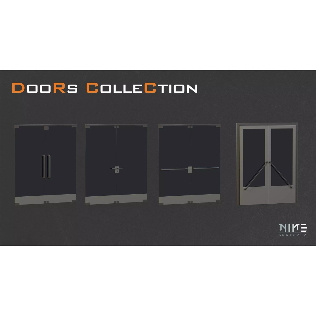 Doors Collection 3D Model – Diverse Styles for Archviz & Games, FBX, OBJ